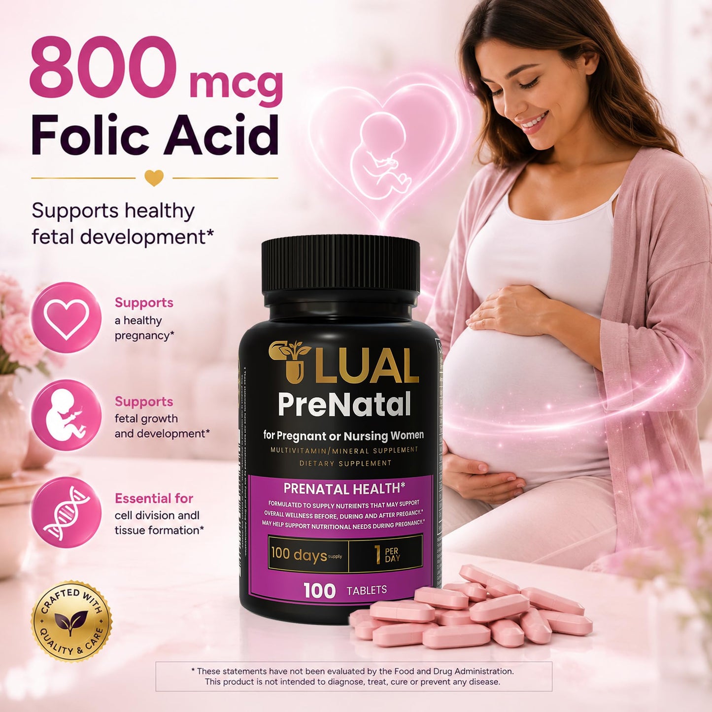 LUAL Prenatal Multivitamin with Folic Acid & Iron 100 Tablets