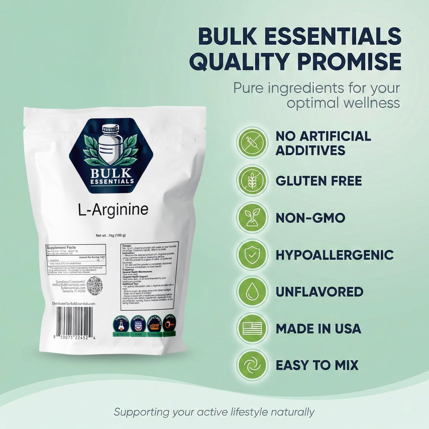 Bulk Essentials L-Arginine Powder 3.53 oz