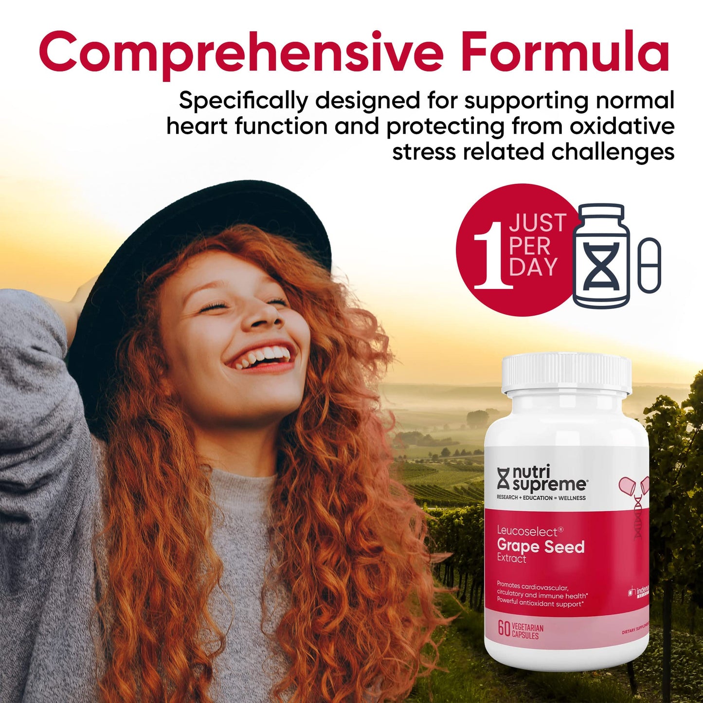 NUTRI-SUPREME RESEARCH Grapeseed Extract Leucoselect Capsules, 60 Count