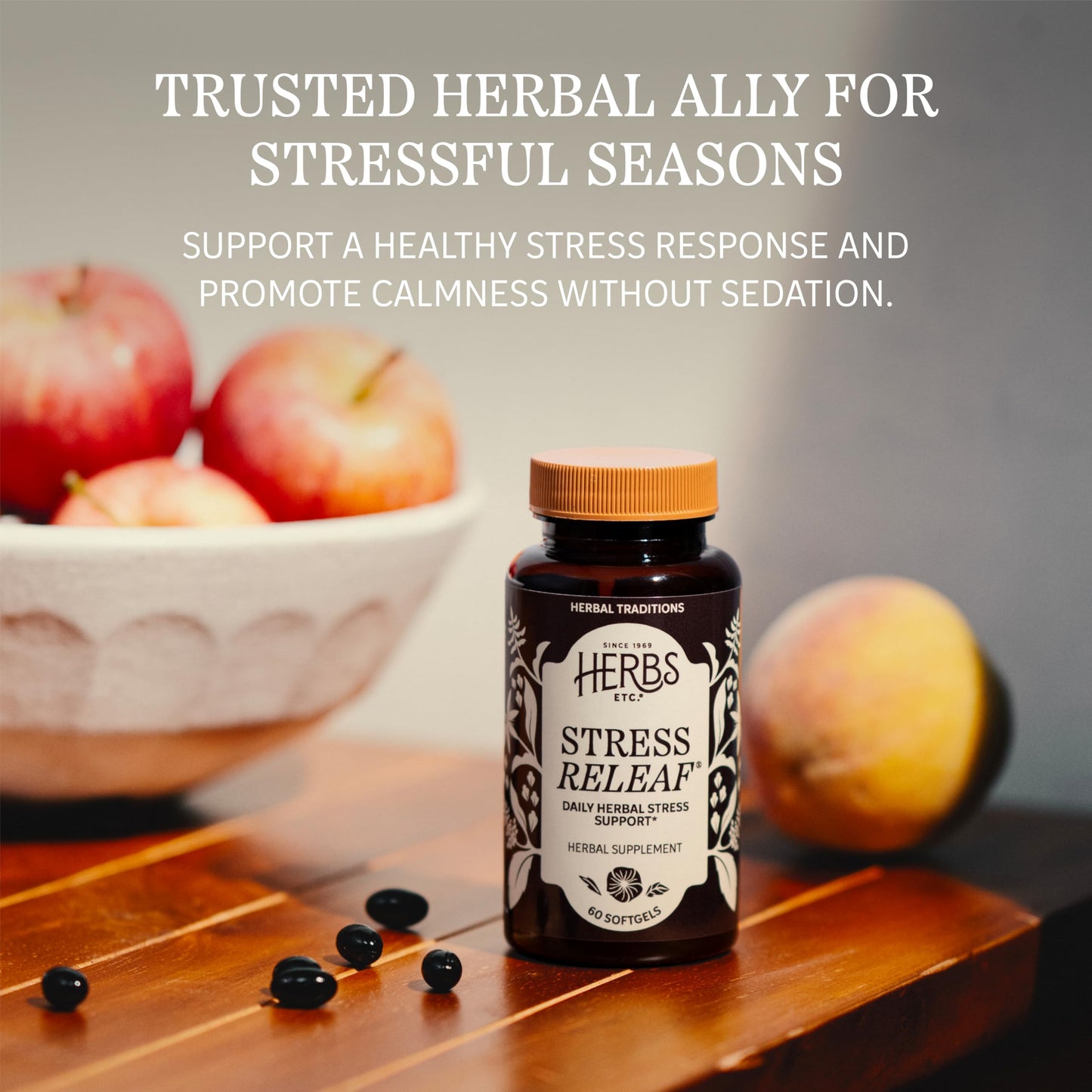 Herbs Etc. Stress ReLeaf Softgels, 60 Count