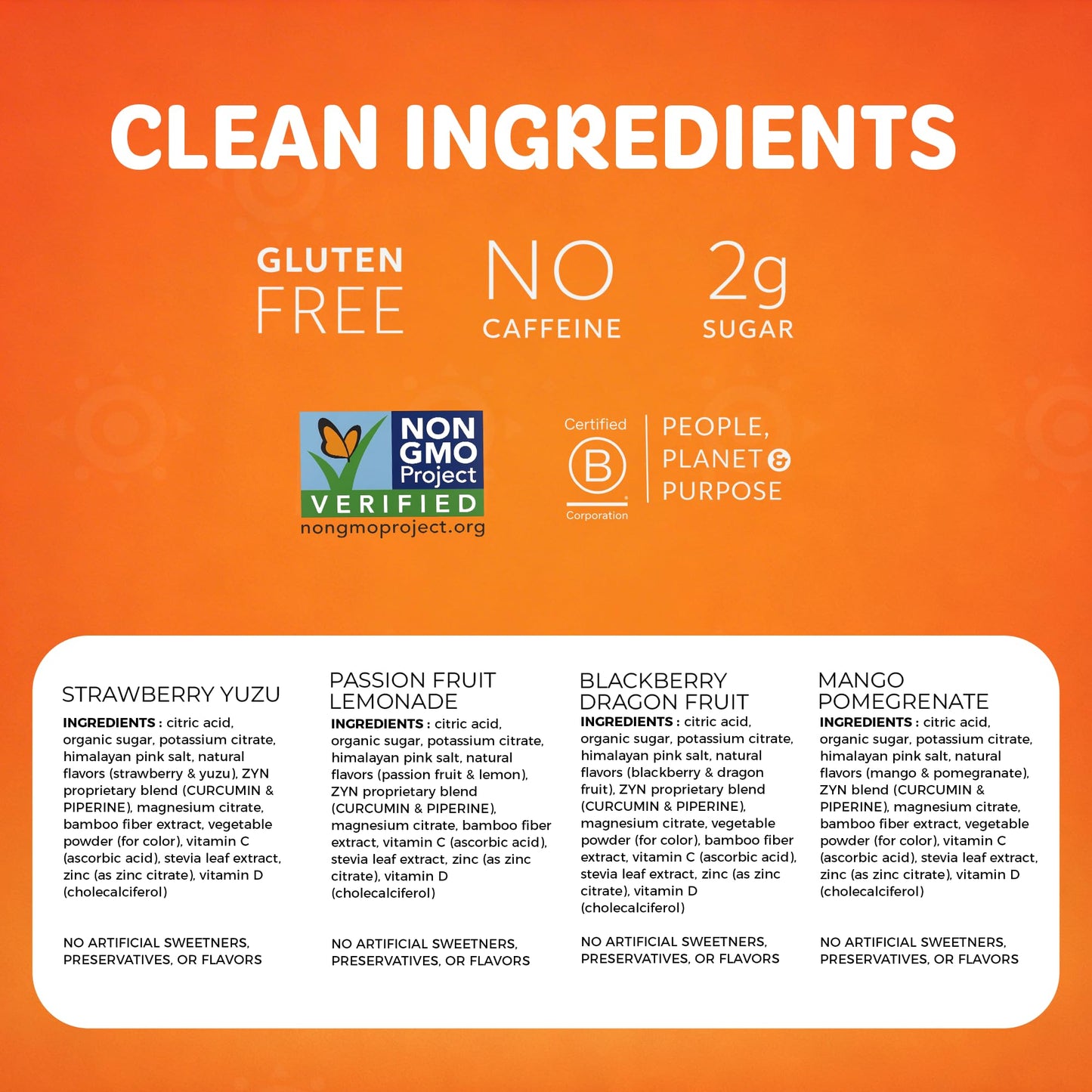 ZYN Turmeric & Electrolyte Packets for Hydration Variety Pack Powder