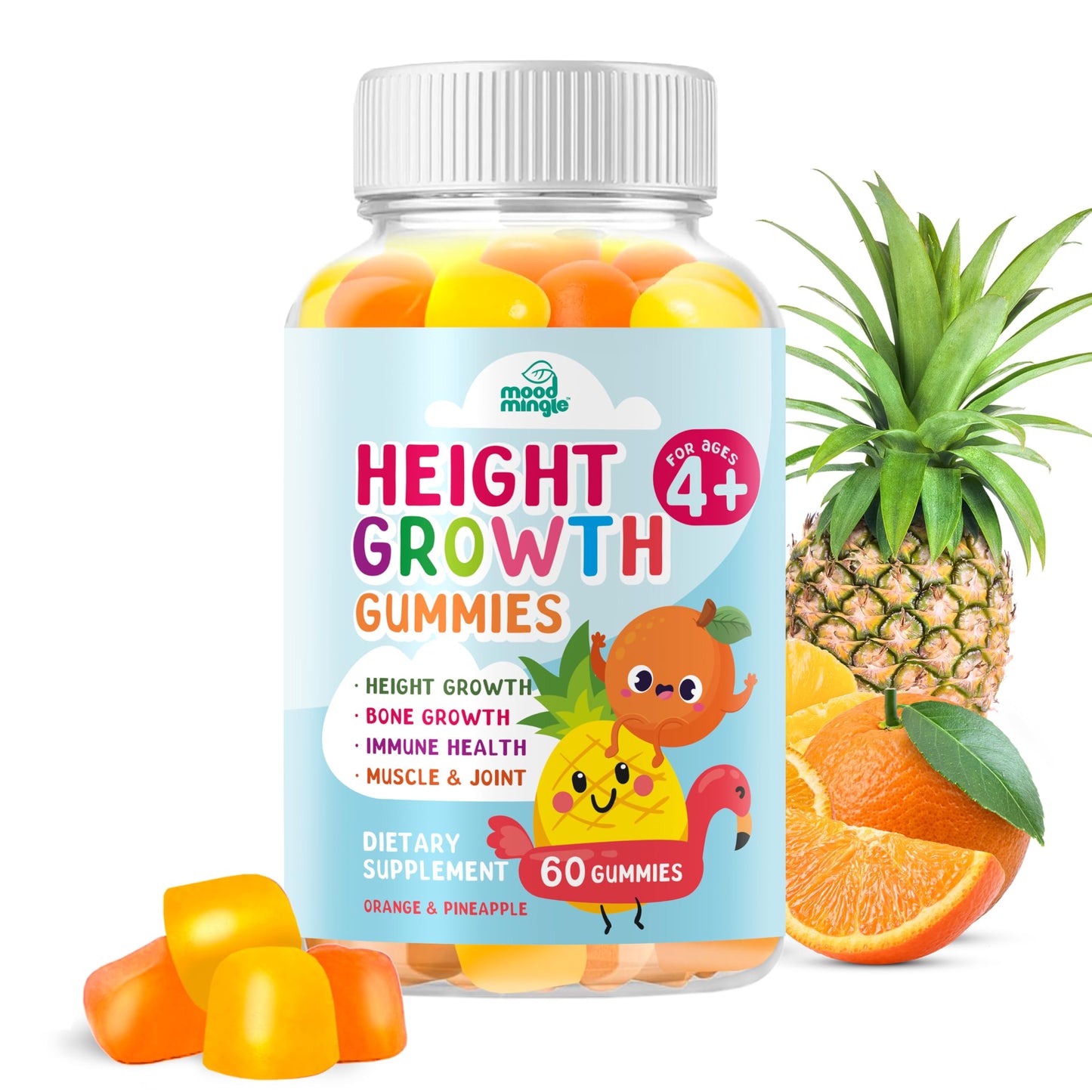 Mood Mingle Height Growth Gummies Supplement, 60 Gummies