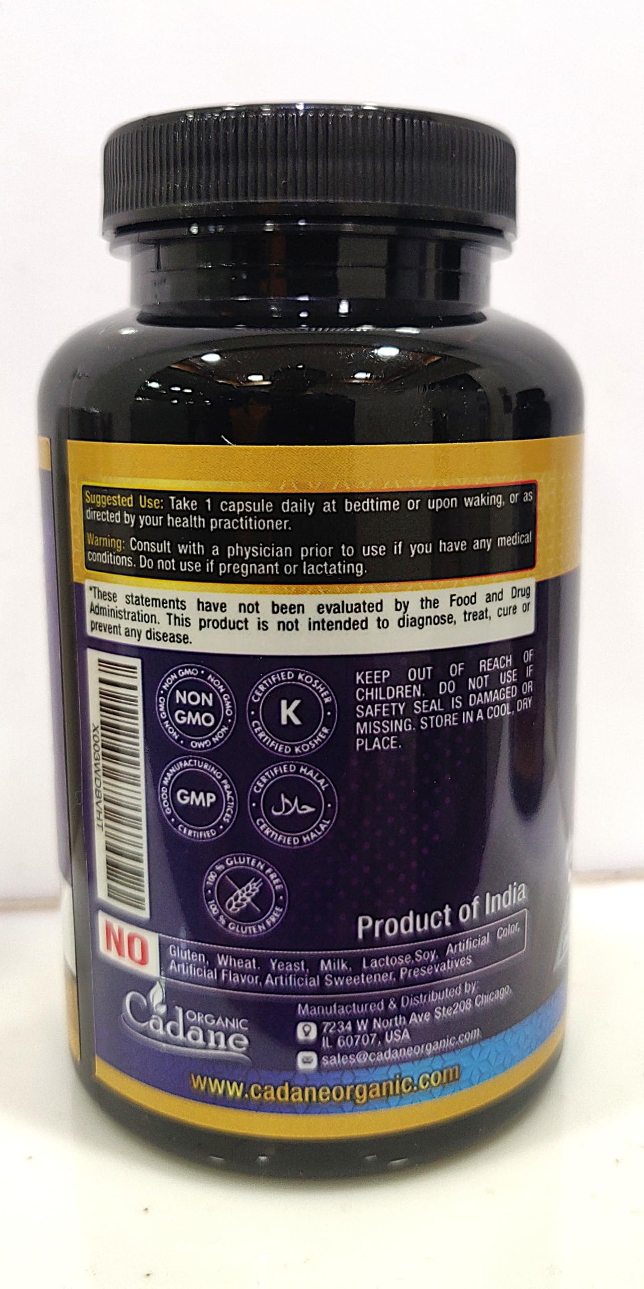 Organic Cadane Berberine Supplement 7-in-1 Capsule, 90 Count