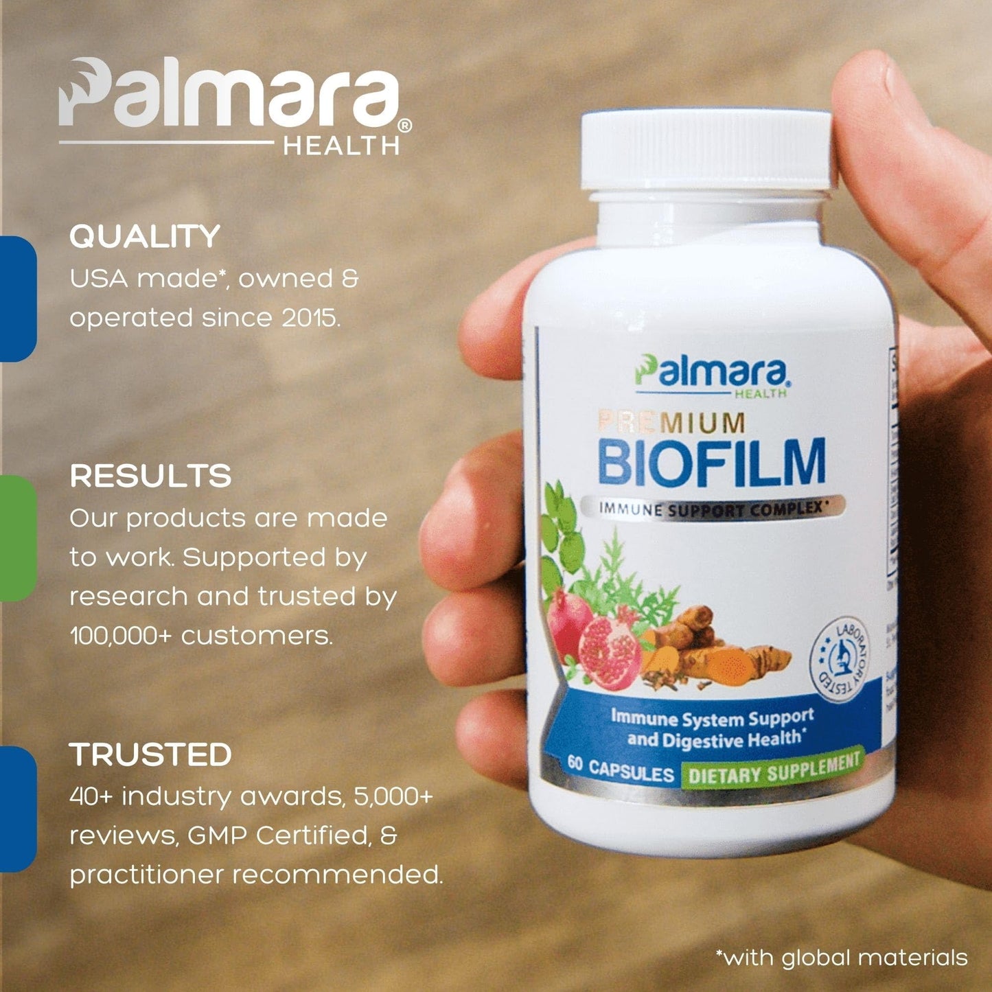 Palmara Health Biofilm Complex Premium Biofilm Formula Botanicals & Herbs Capsule 60 Count