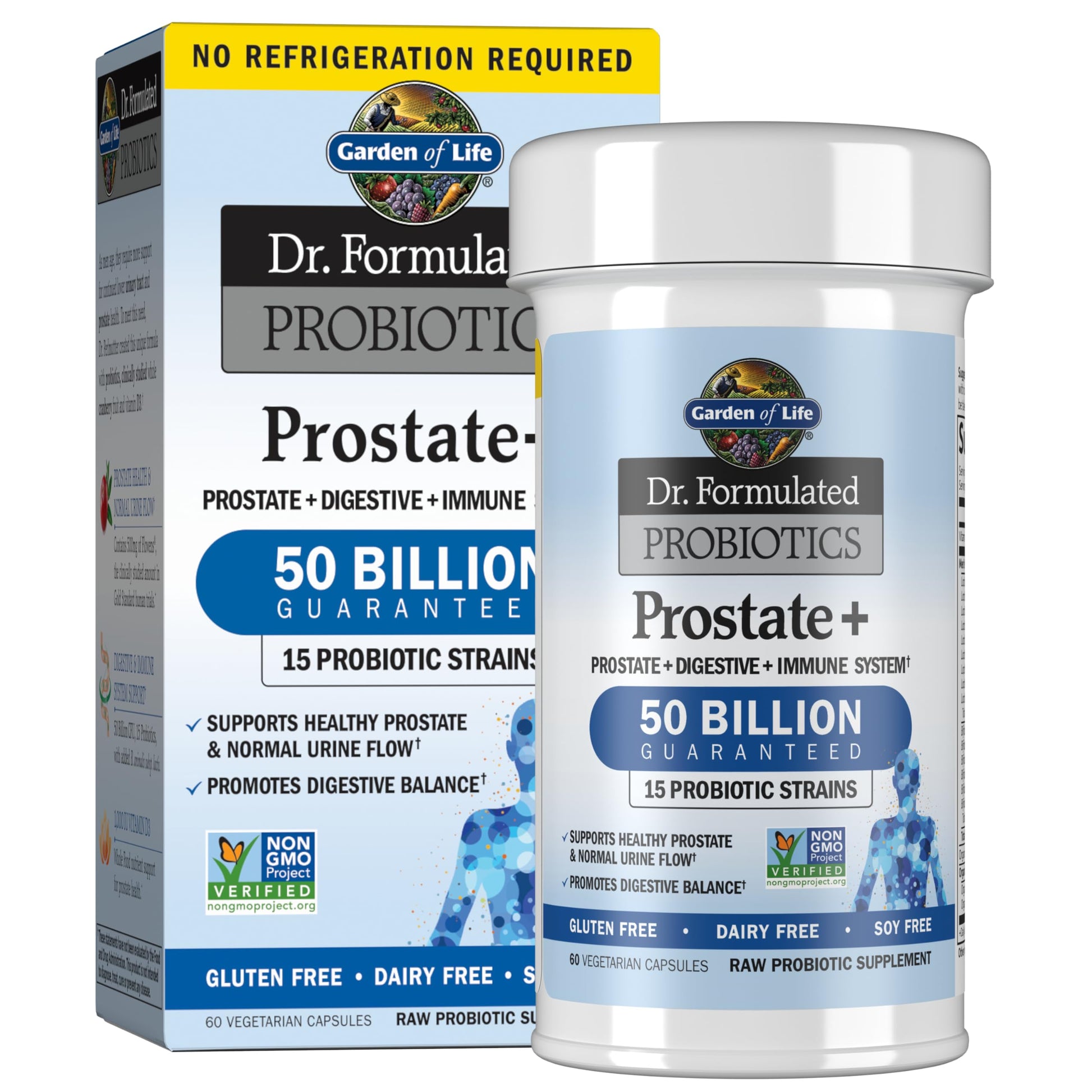 Garden of Life Dr. Formulated Probiotics Prostate+- Acidophilus & Probiotic Supports Healthy Prostate and Digestive Balance Capsules, 360 Count
