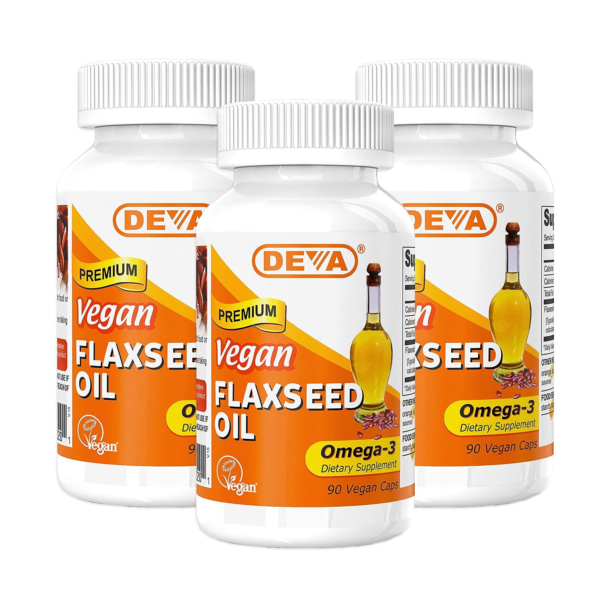 DEVA Organic Vegan Flax Seed Oil 1000mg Softgels, 270 Count