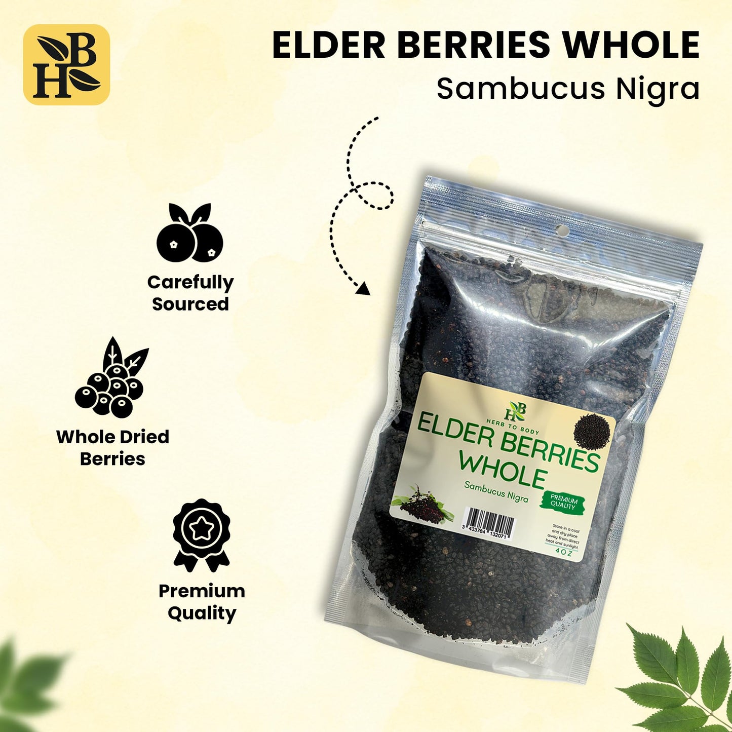 Herb To Body Organic Elderberry Dried Whole Capsule 1 Count