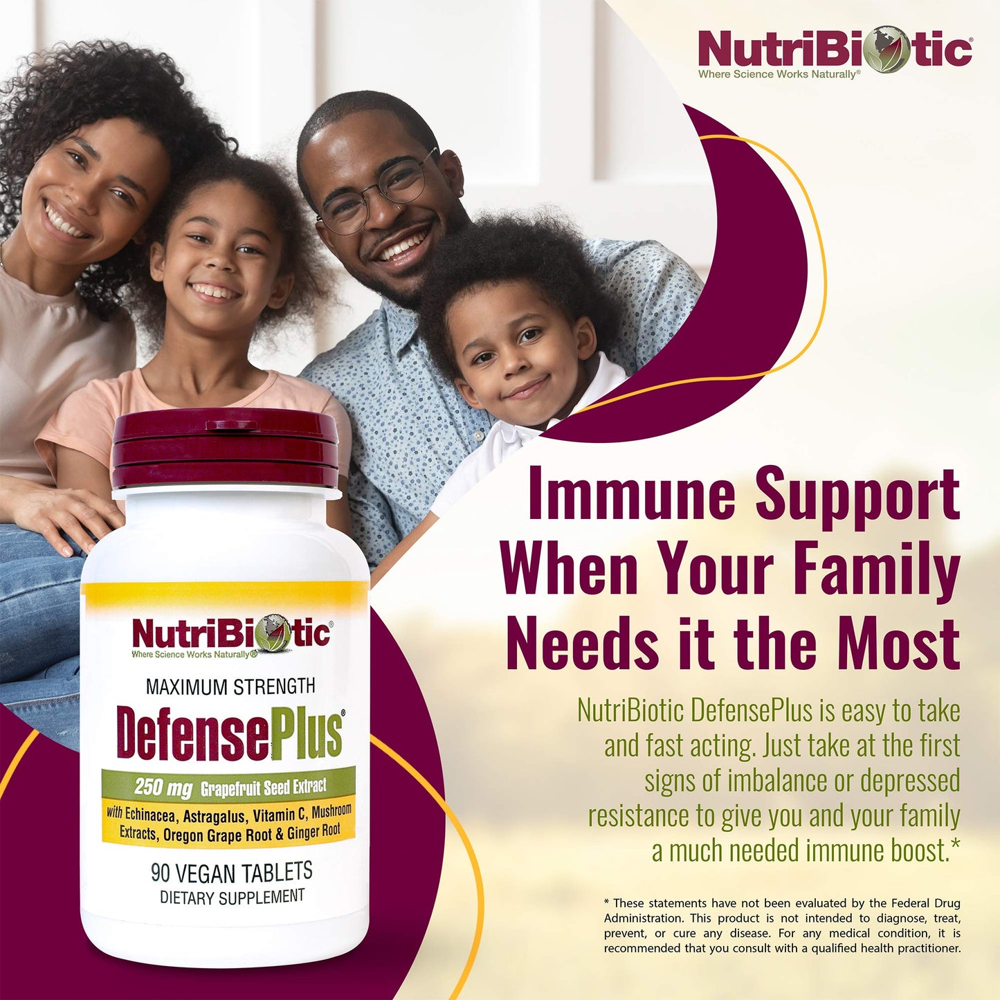 NutriBiotic DefensePlus 90 Tablets