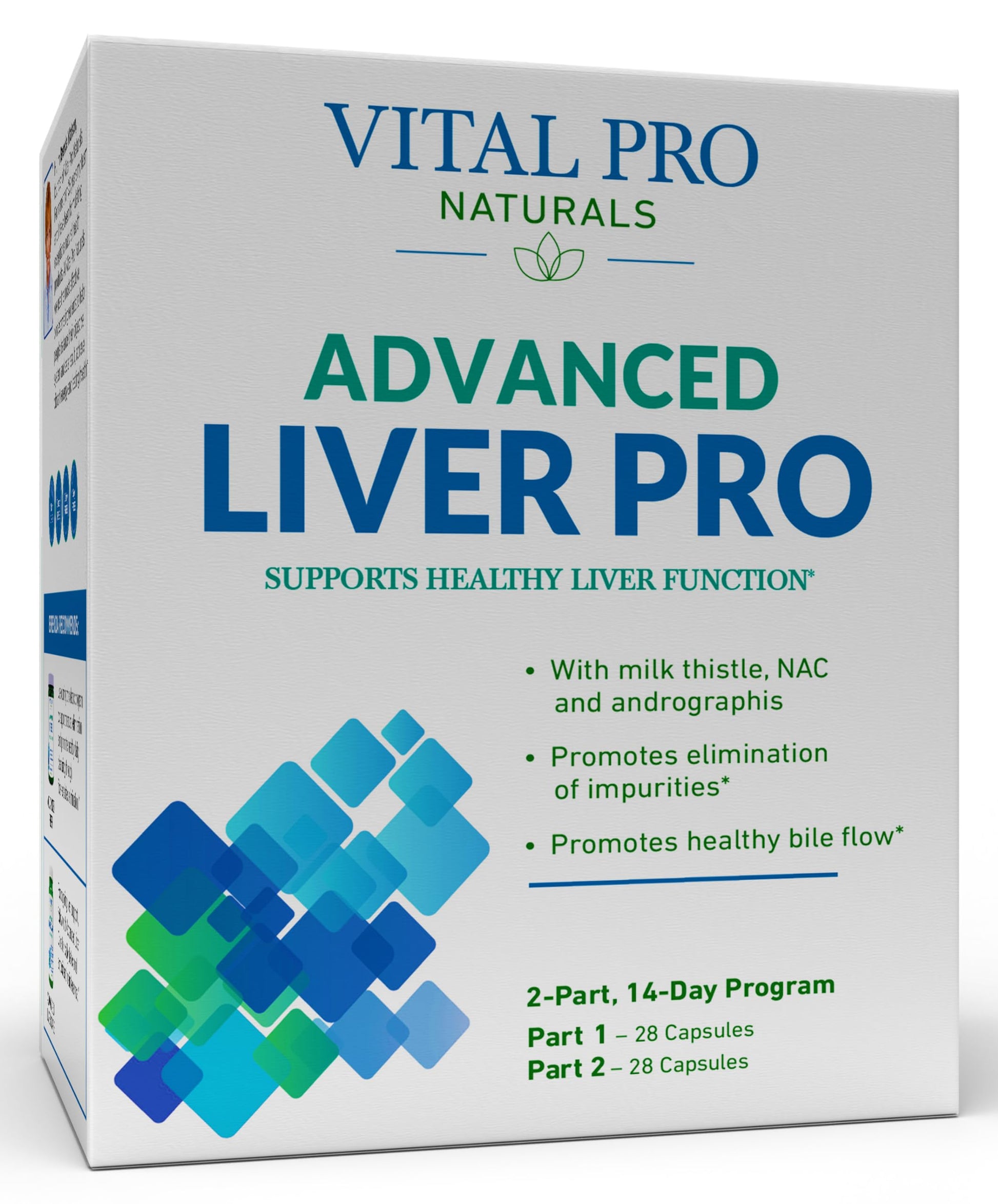 Vital Planet Vital Pro Naturals Advanced Liver Pro Liver Cleanse and Detox with Milk Thistle, NAC, Alpha Lipoic Acid, 2-Part 14-Day Kit, 56 Capsules
