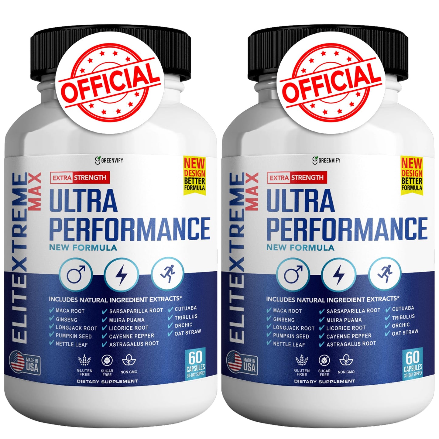 GREENVIFY EliteXtreme Max Male Health Supplement with Calcium, Zinc & Proprietary Blend for Vitality & Strength, Capsules, 120