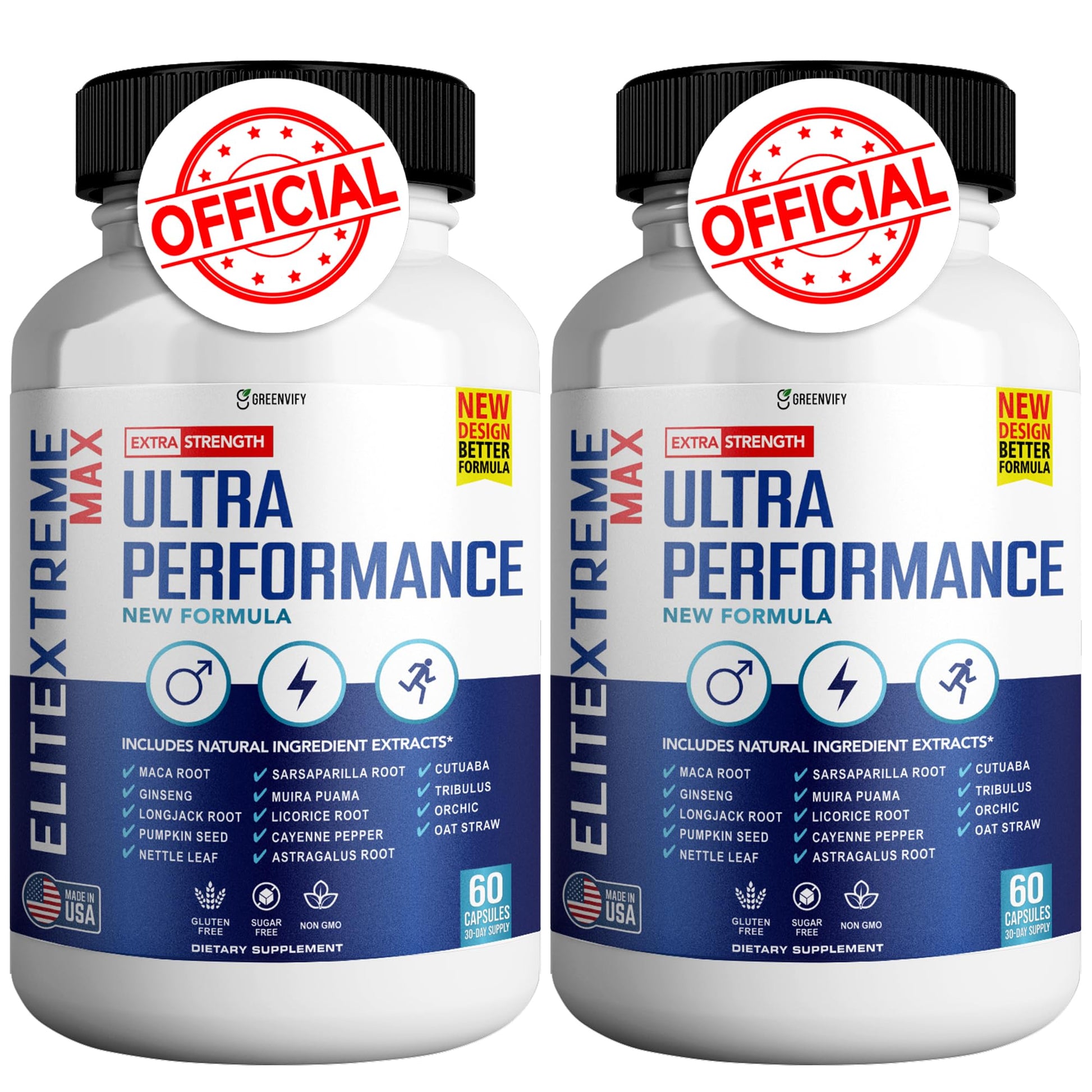 GREENVIFY EliteXtreme Max Male Health Supplement with Calcium, Zinc & Proprietary Blend for Vitality & Strength, Capsules, 120