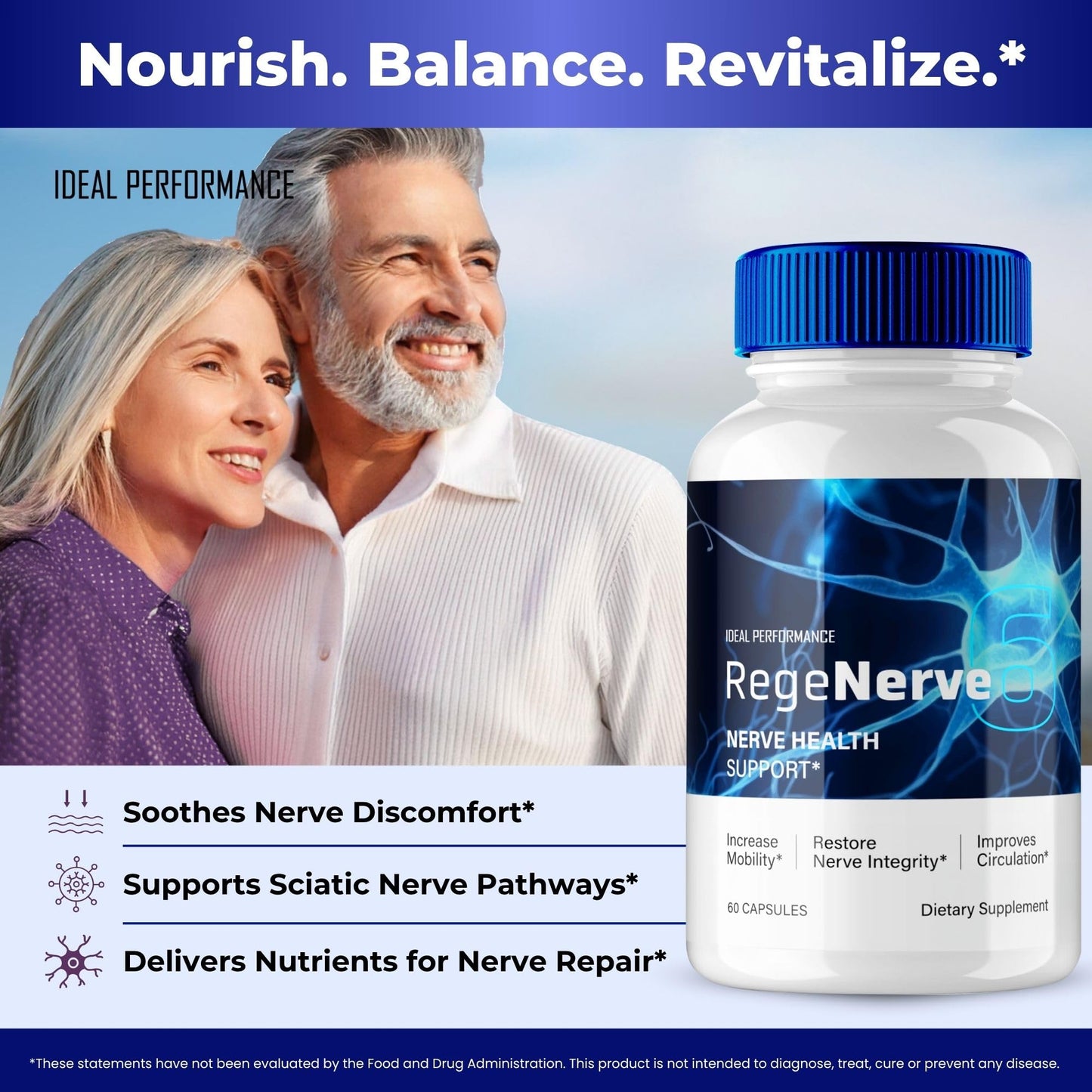 Ideal Performance Regenerve Nerve Health Supplement Capsules 120 Count