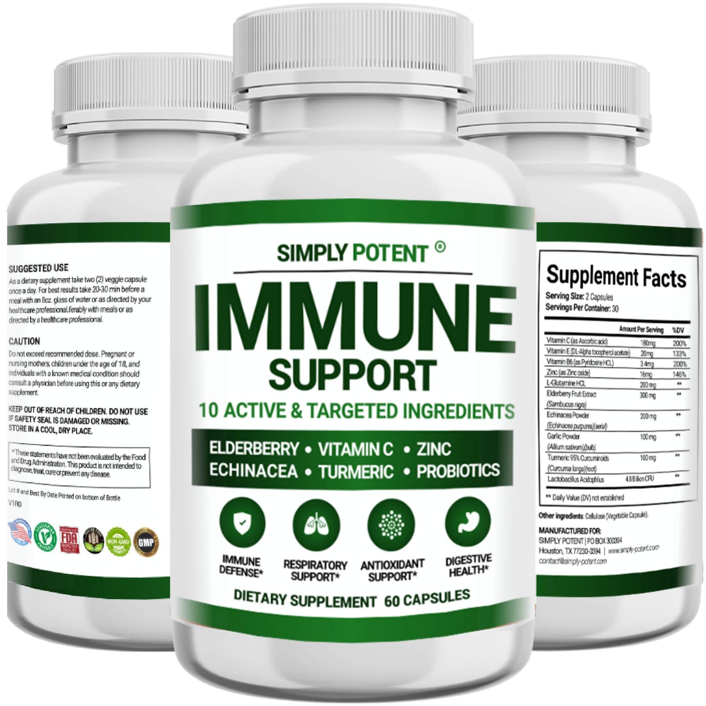 Simply Potent Immune Support Supplement Capsule, 60 Capsules