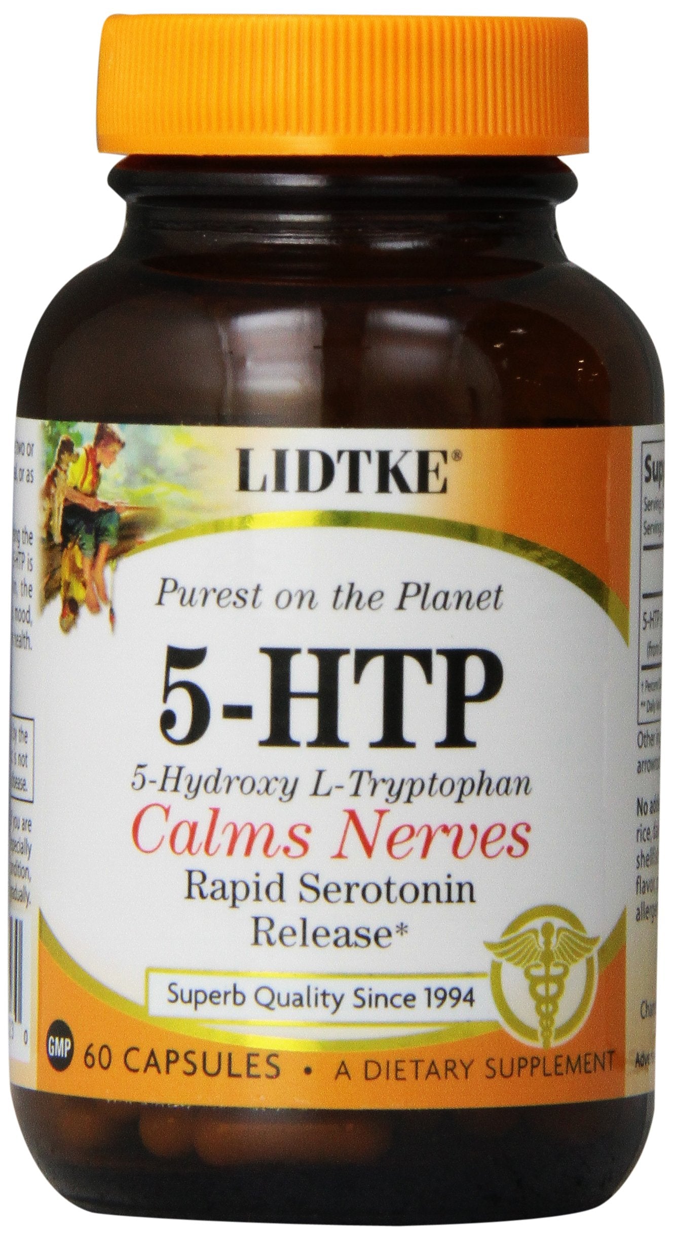 Lidtke 5-HTP Diet Supplement Capsules, 60 Count