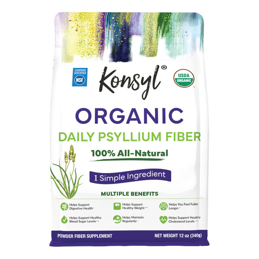 Konsyl USDA Organic Psyllium Husk Powder, 12 Ounces
