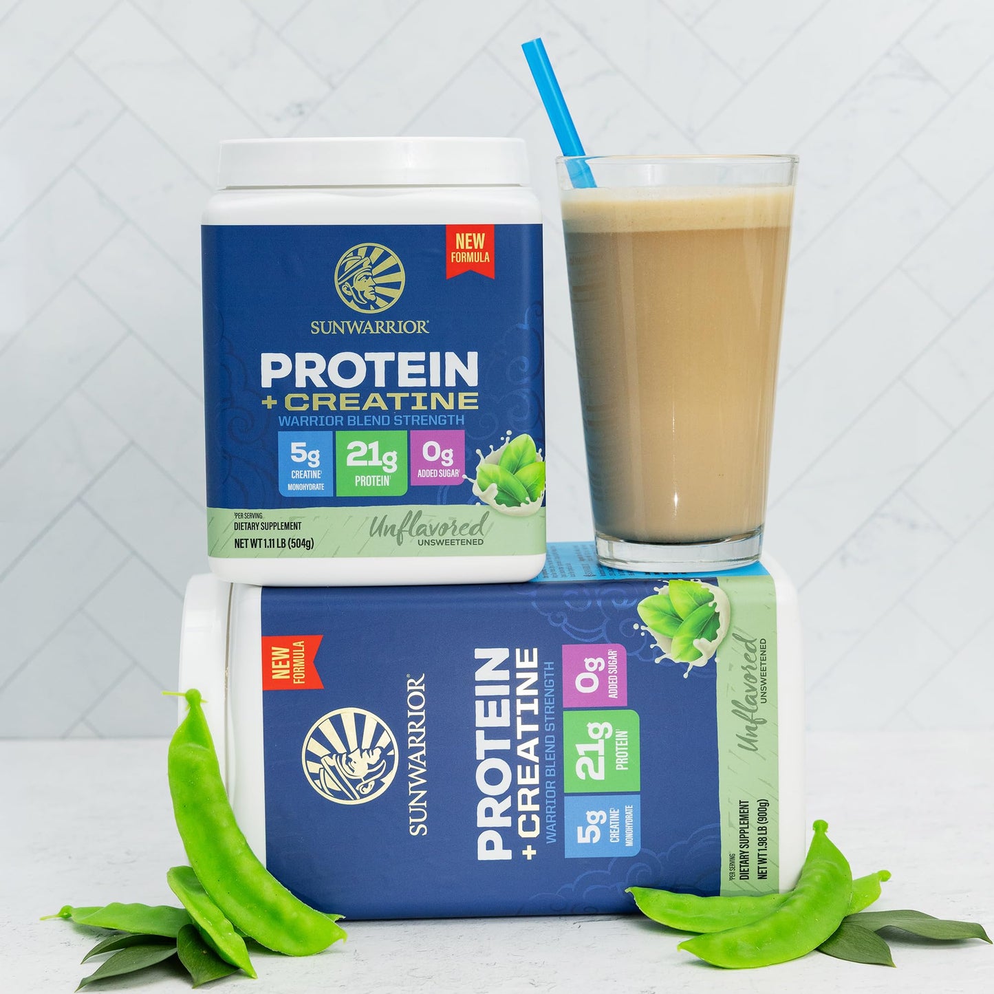 Sunwarrior Warrior Blend Strength Plant-Based Protein Powder (Unflavored), 17.7 oz