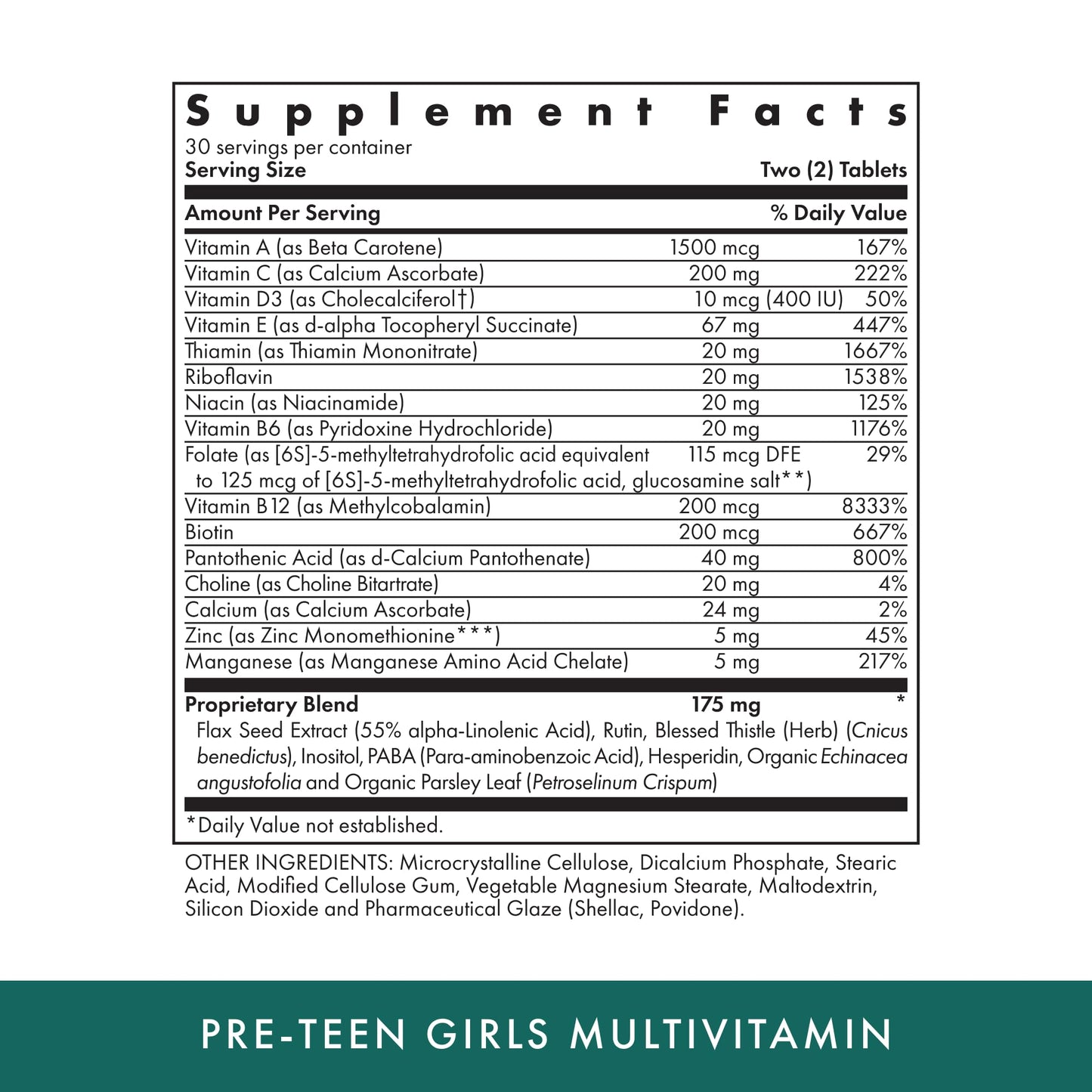 MICHAEL'S Health Naturopathic Programs Pre-Teen Girls Vegetarian Tablets, 60 Count