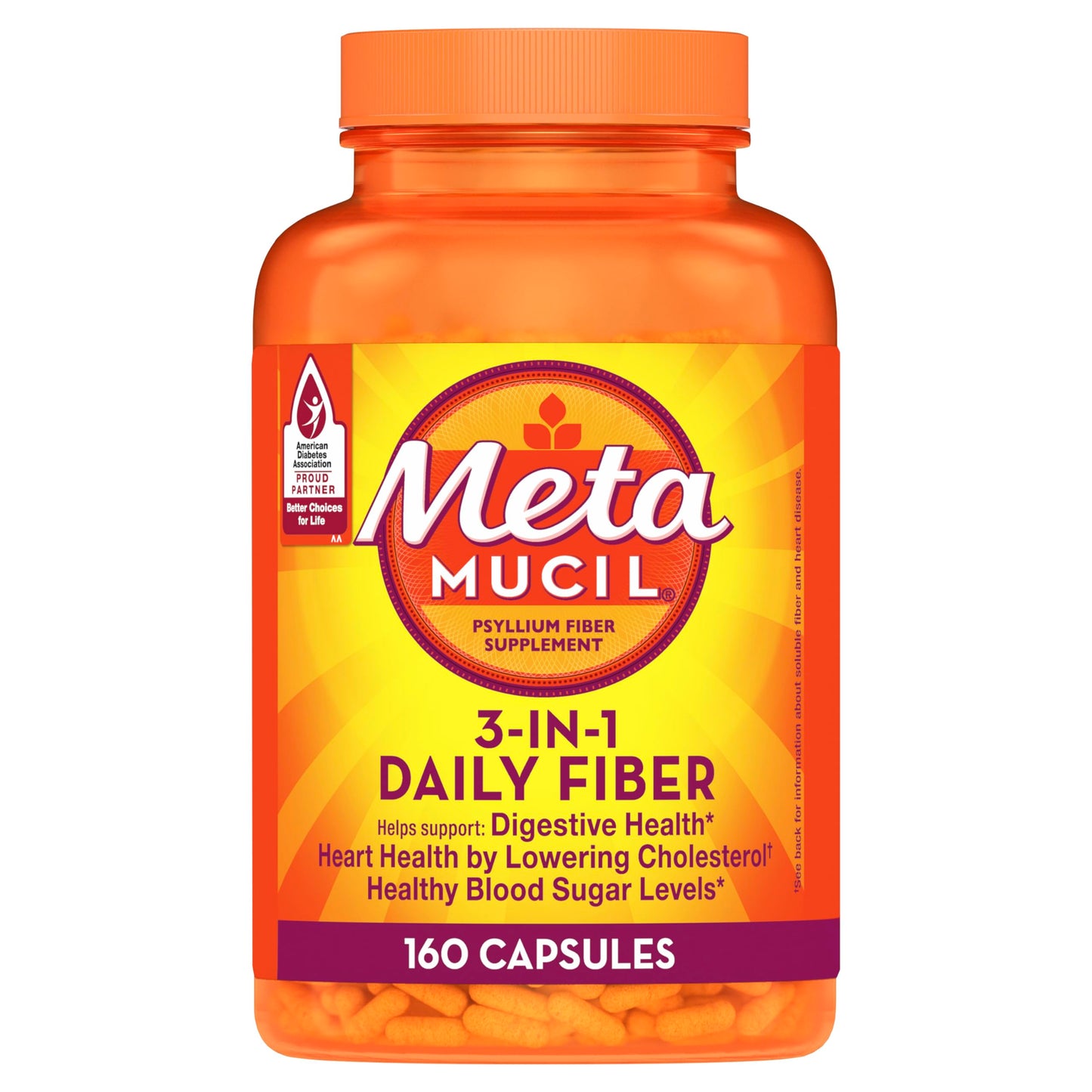 Metamucil Psyllium Husk Fiber Supplement Capsules 320