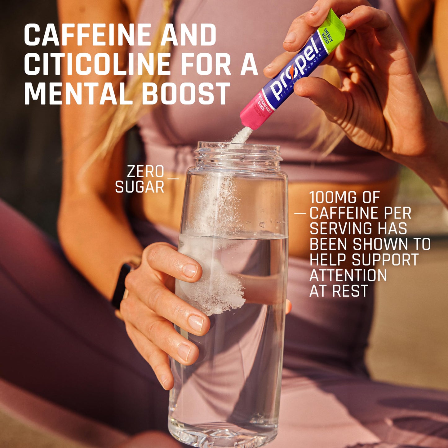 Propel Energy Boost Zero Calorie Powder Packets with Electrolytes and Caffeine, Raspberry Green Tea, 120 Pack