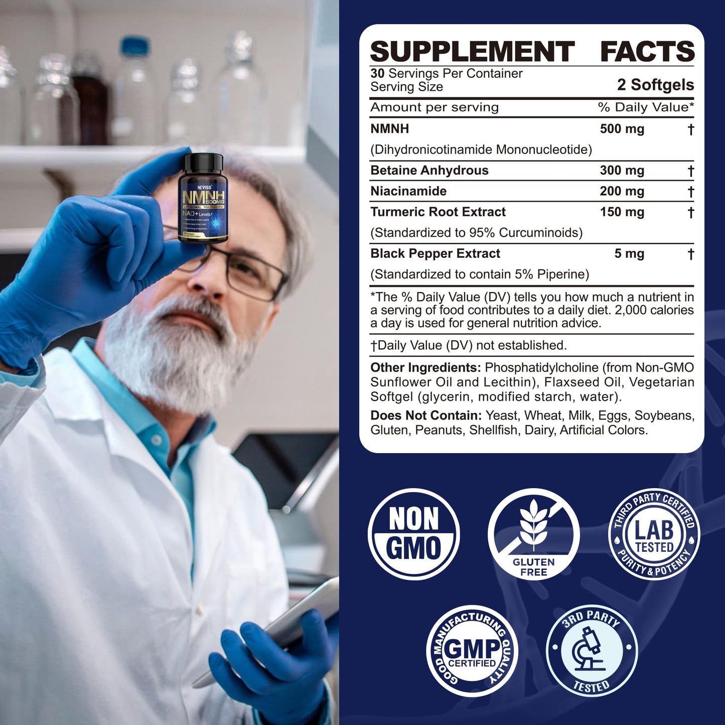 NEVISS NAD+ Supplement Softgels 120