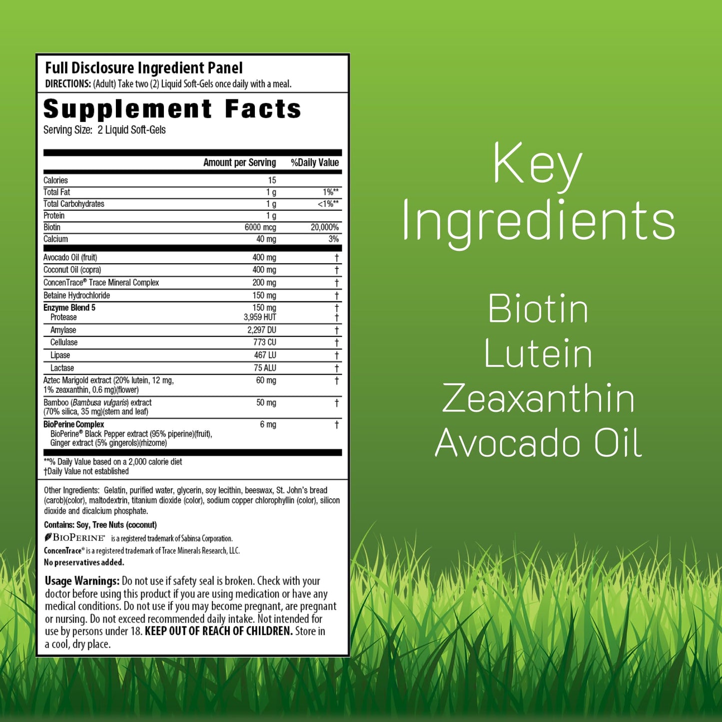 Irwin Naturals Biotin-6000 Hair Skin & Nail Support Formula 120 Softgels
