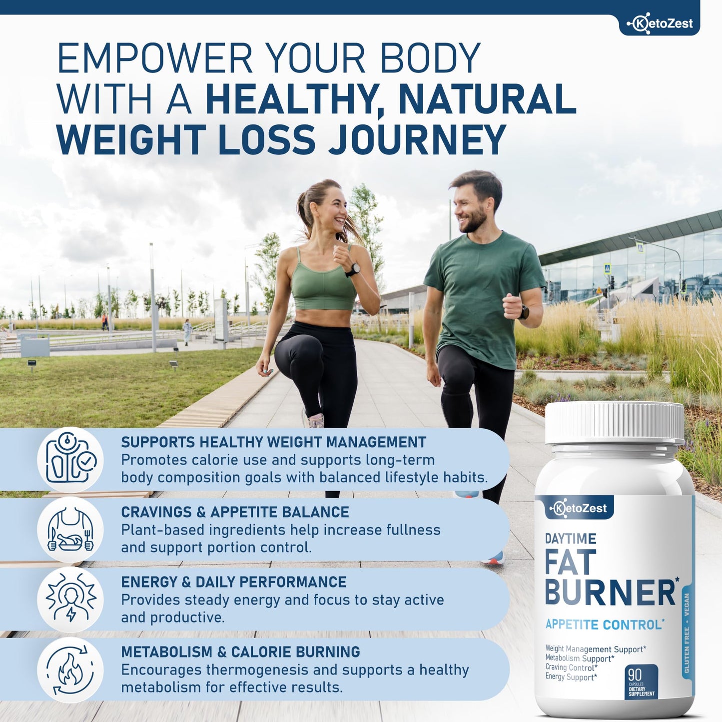 KetoZest Fat Burner Appetite Suppressant for Weight Loss Capsule 90 Count
