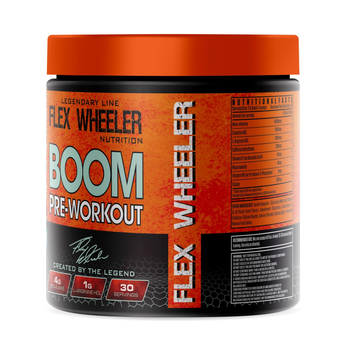 FLEX WHEELER NUTRITION Boom Pre Workout Powder 7.94 oz