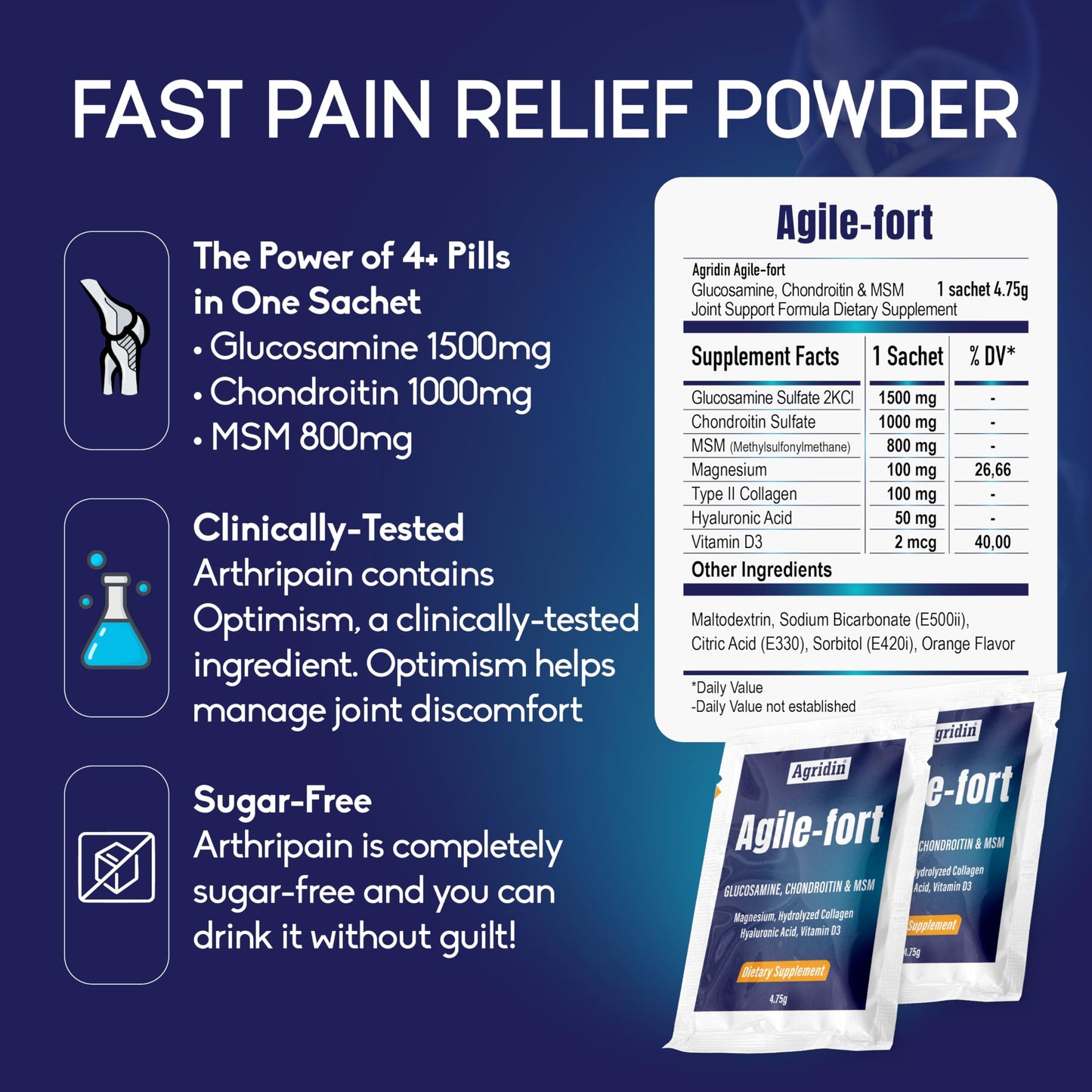 Agridin Agile Fort Joint Support Supplement Powder 5