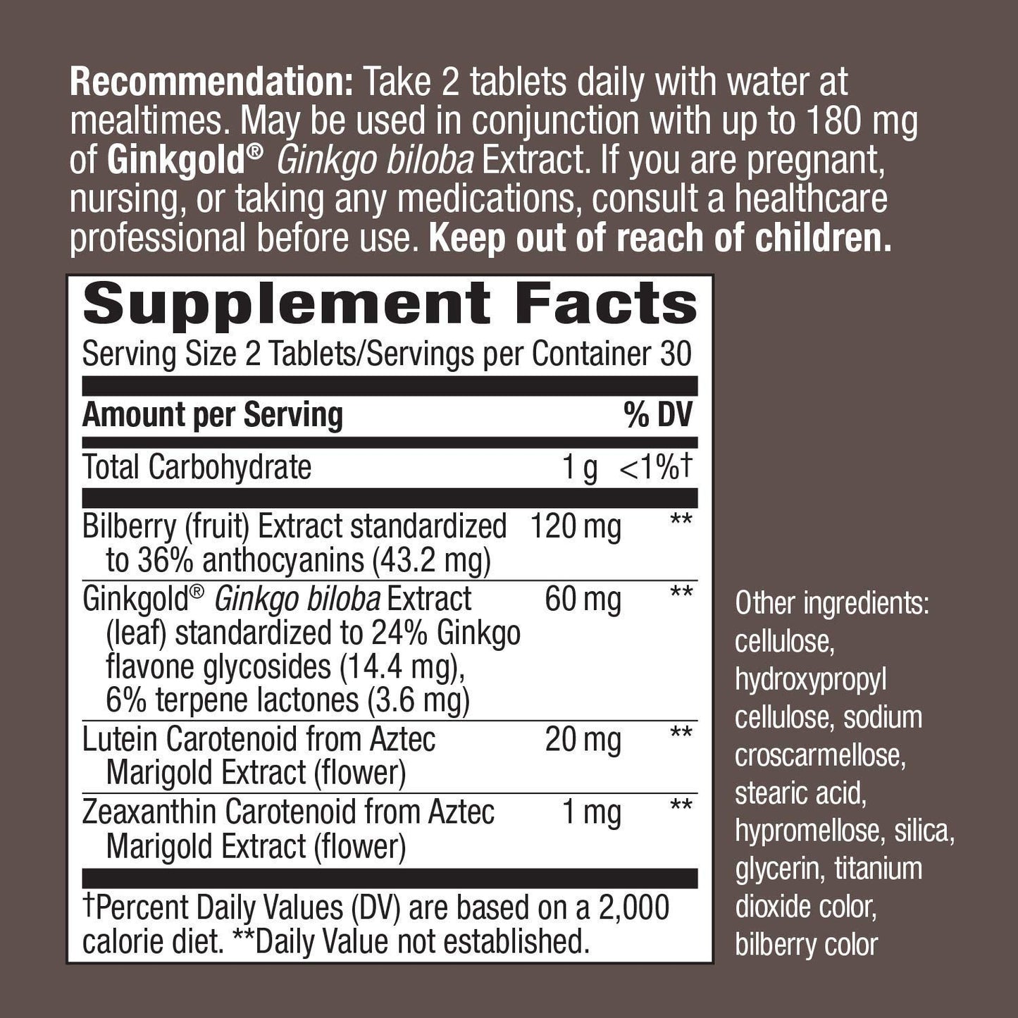 Nature's Way Ginkgold Eyes 240 Tablets