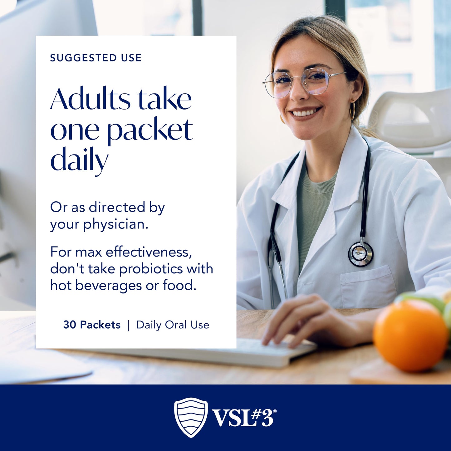 VSL #3 High-Potency Probiotic Medical Food Dietary Management of IBS & UC, Powder, 30 Count