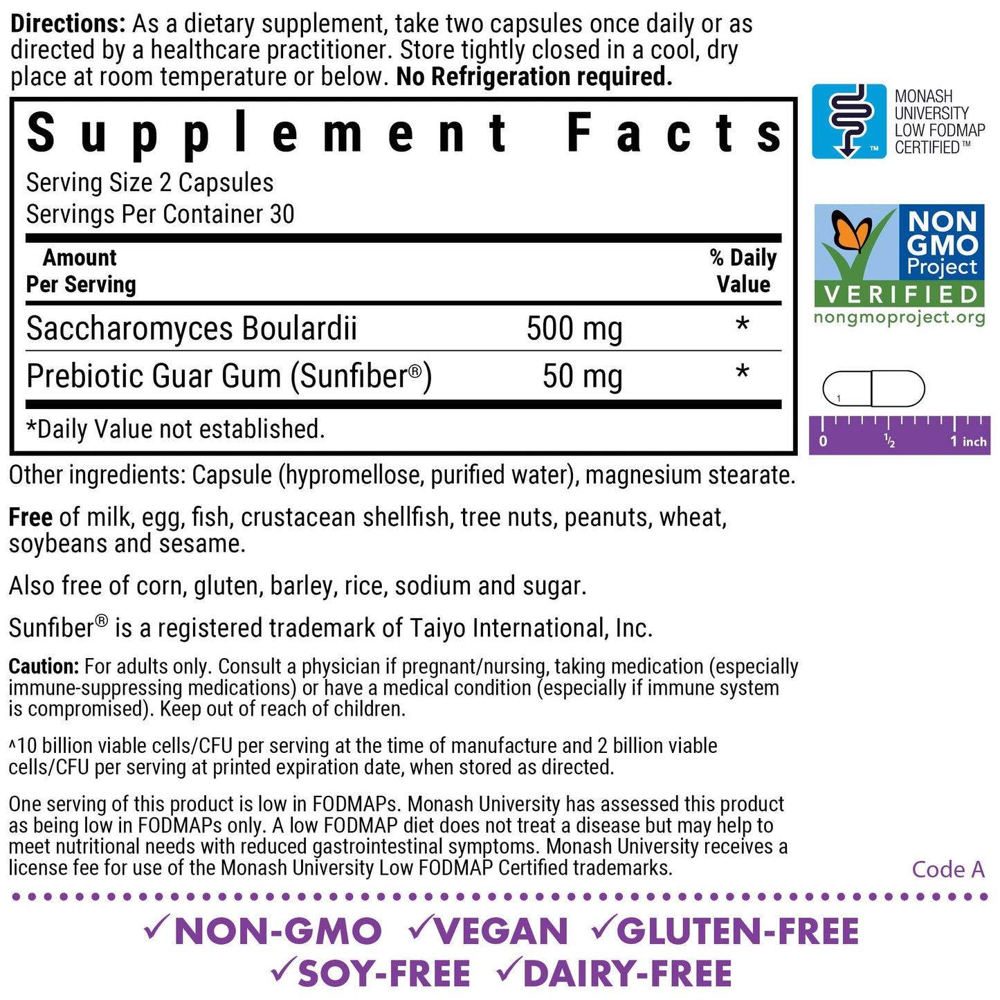 BlueBonnet S. Boulardii Probiotic 10 Billion CFU Capsule 60 Count