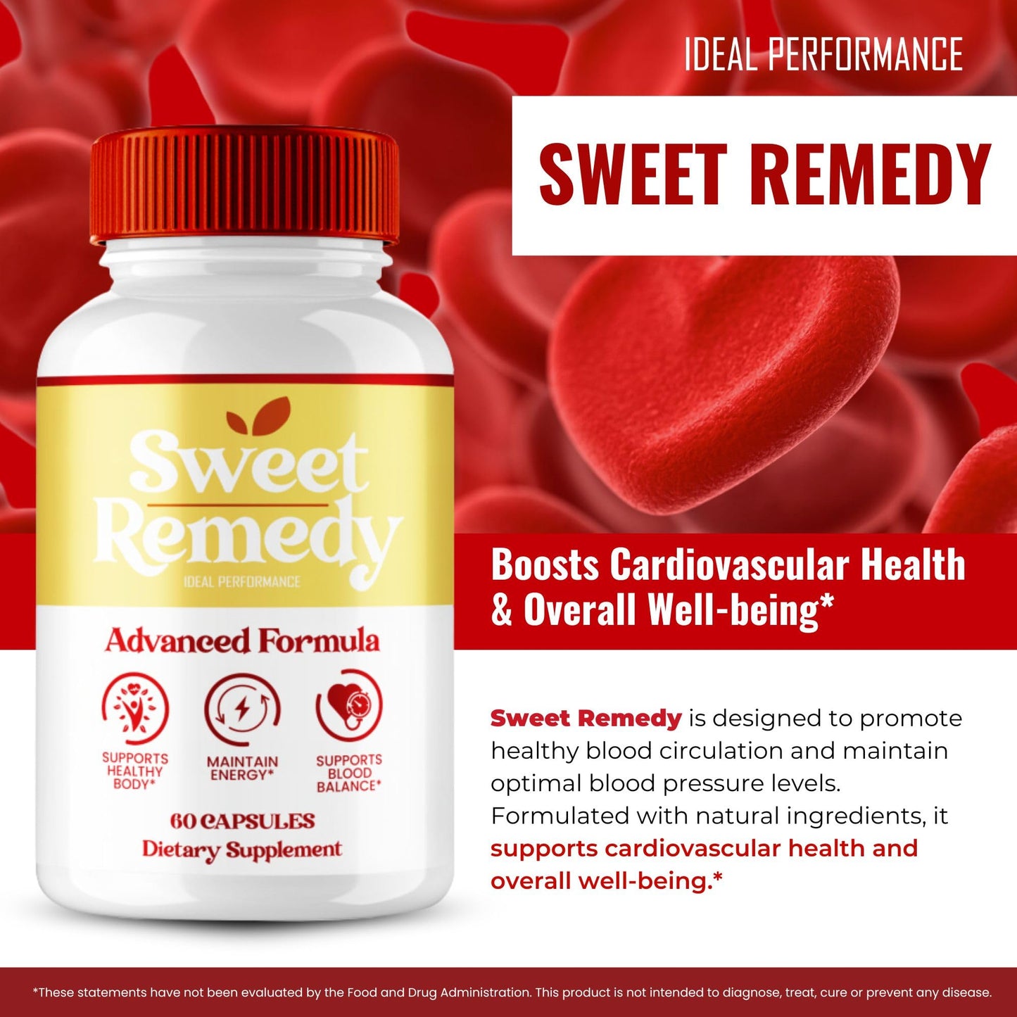 IDEAL PERFORMANCE Sweet Remedy Blood Support Capsules, 180 Capsules