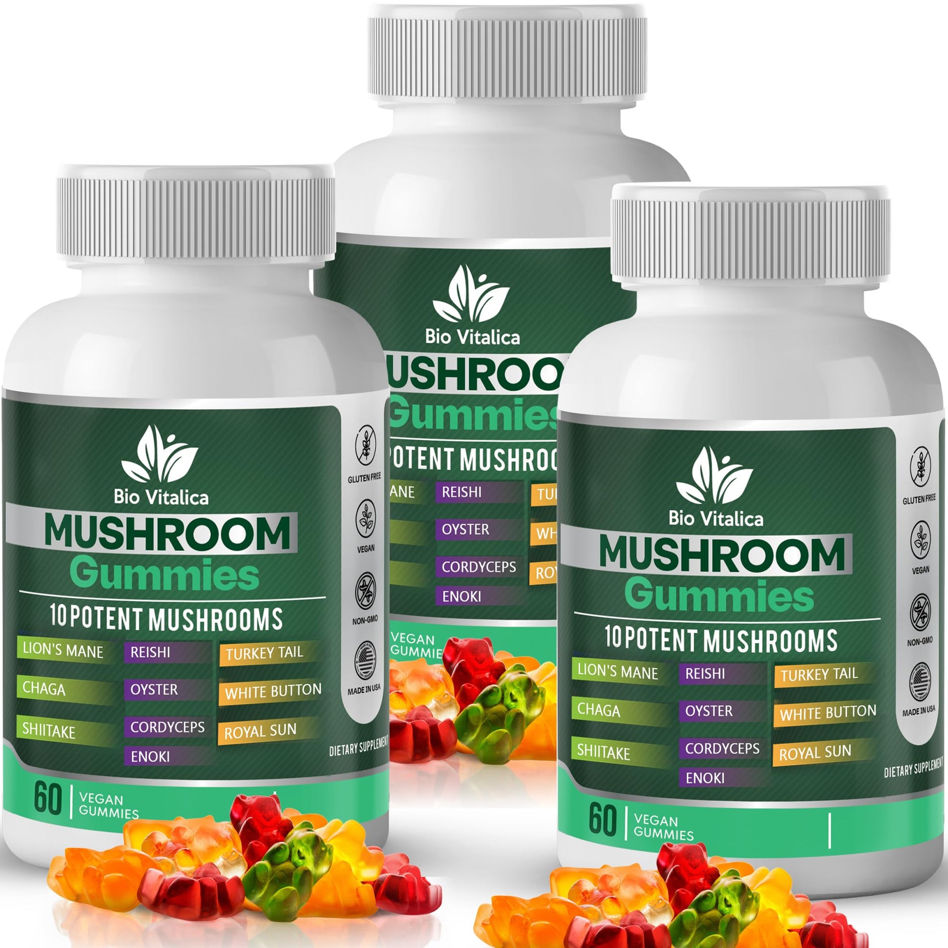 BIO VITALICA Mushroom Gummies 180 Gummies