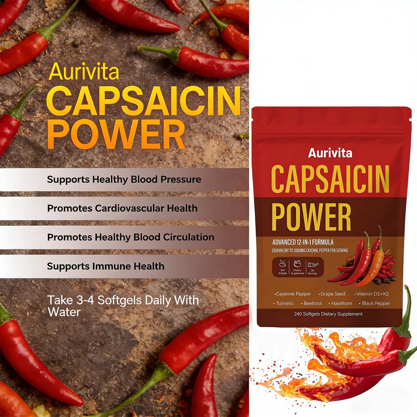 Aurivita Capsaicin Capsule, 1 Count