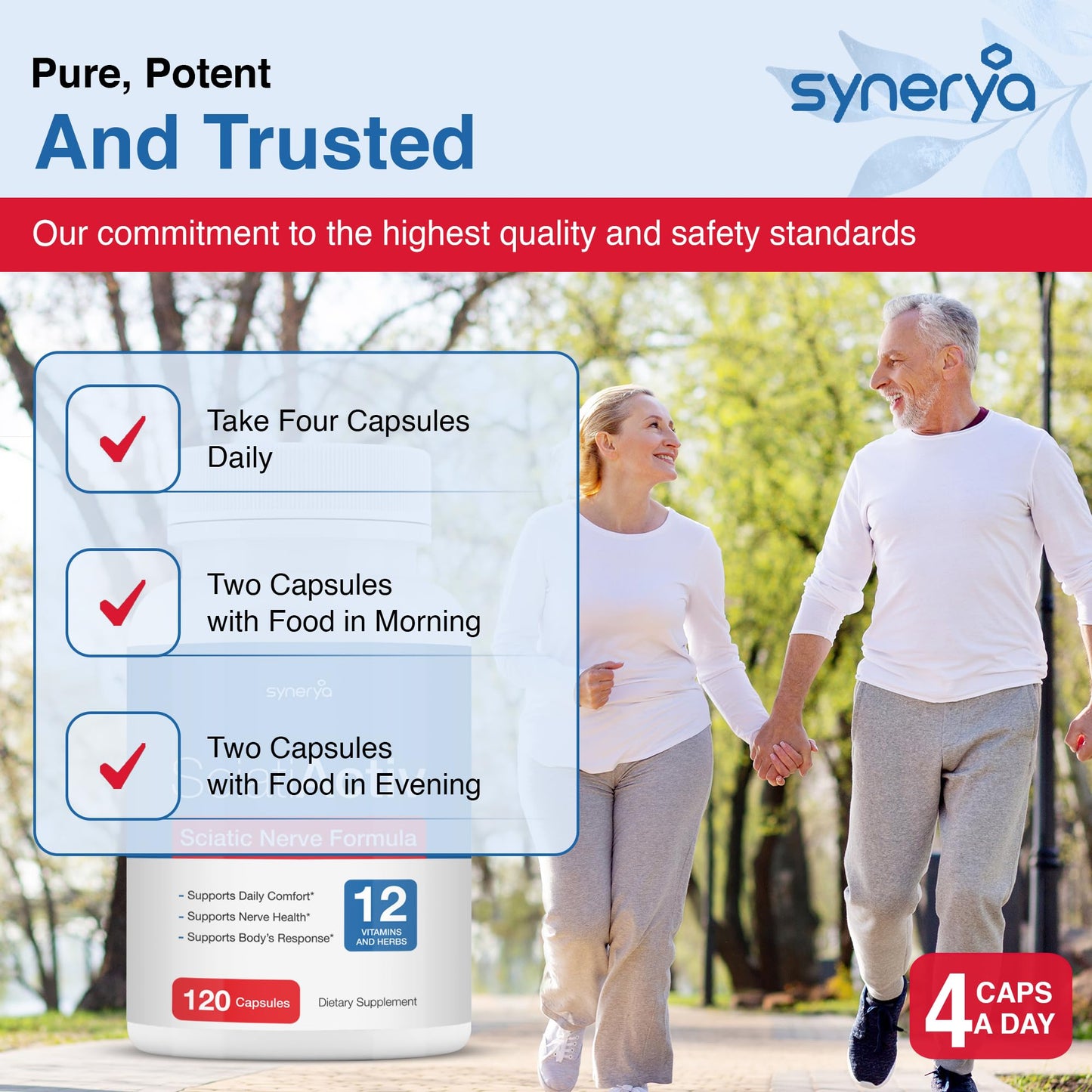SYNERYA Sciati Alpha Lipoic Acid & Vitamin B Complex for Sciatica Dietary Supplement, Capsules, 120 Capsules