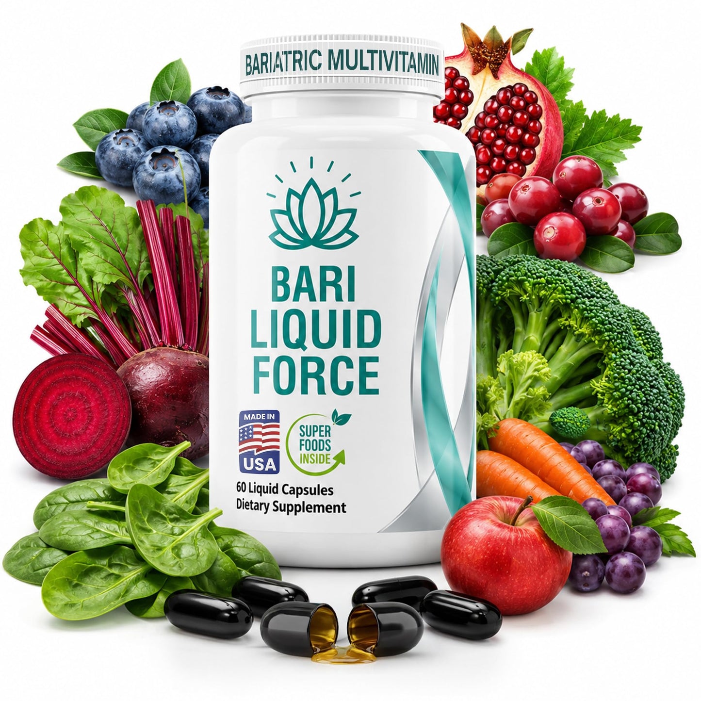 Universal Body Labs Bariatric Multivitamin with Iron Softgels, 60 Count