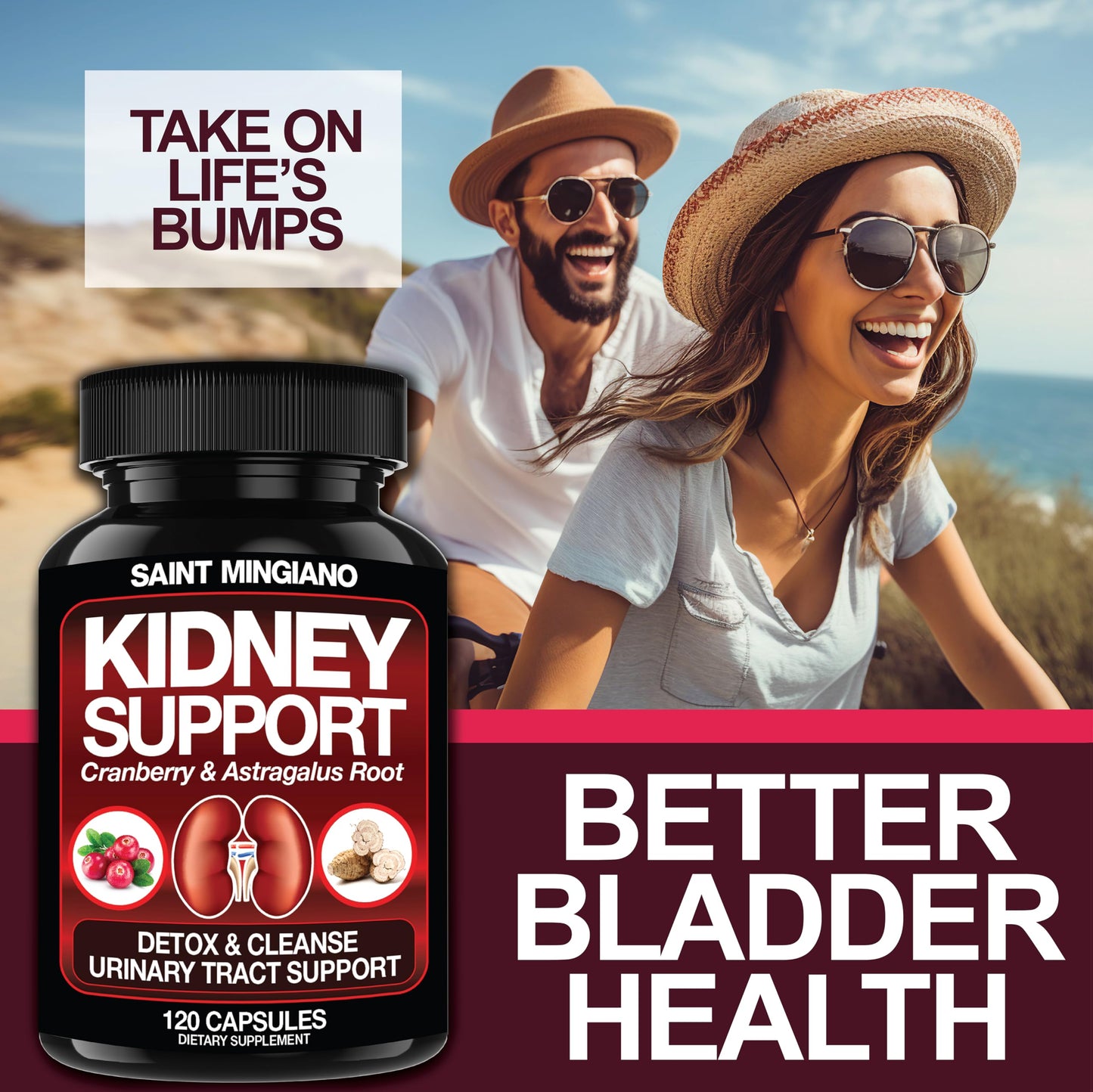 Saint Mingiano Kidney Support Cleanse Detox & Repair 120 Capsules