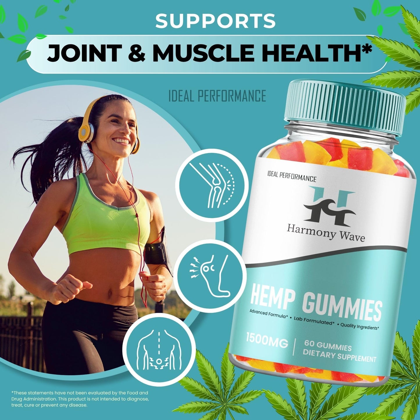 IDEAL PERFORMANCE Harmony Wave Hemp Gummies, 60 Count