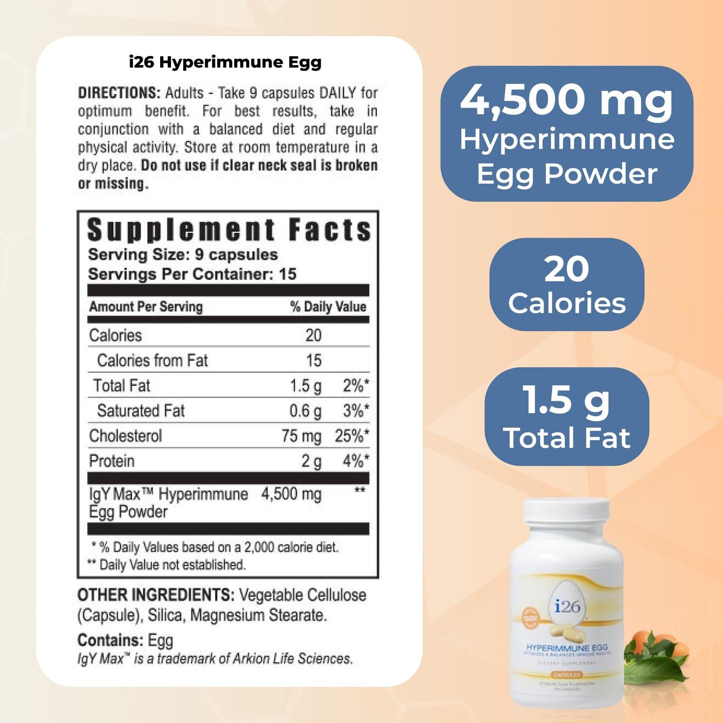 Youngevity i26 Hyperimmune Egg Capsules, 135 Capsules
