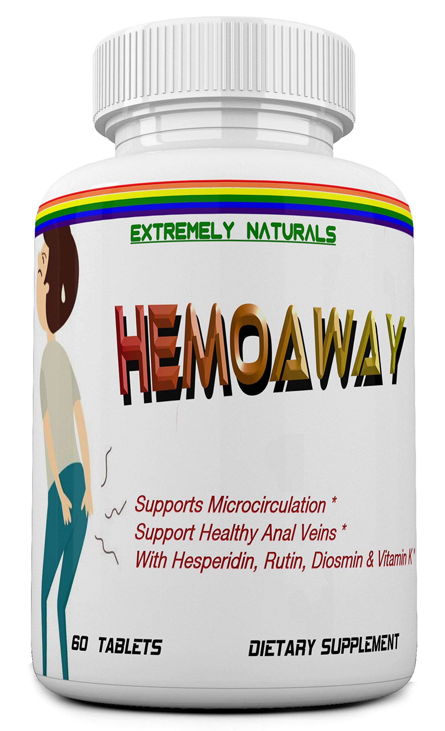 EXTREMELY NATURALS HEMOAWAY Natural Hemorrhoid Vitamins, Piles & Anal Fissure Relief, 60 Tablets