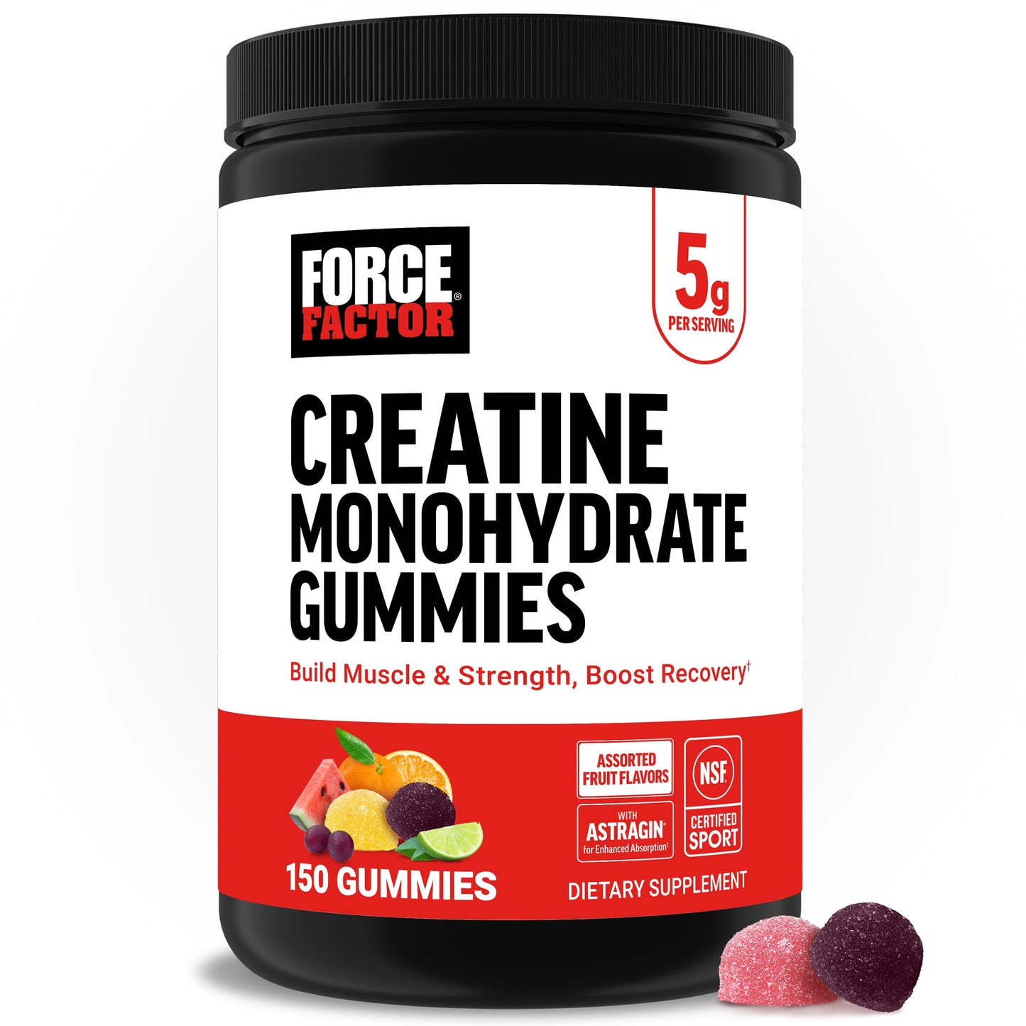 Force Factor Creatine Monohydrate Gummies, 150 Gummies