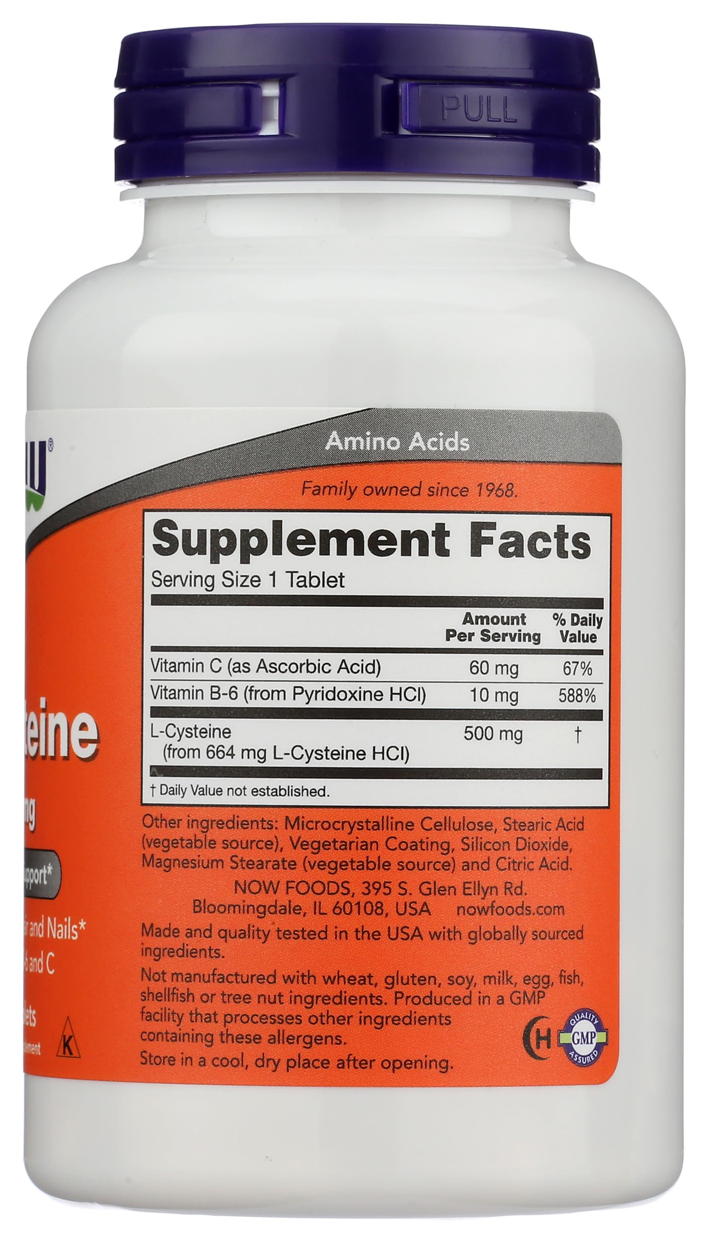 NOW Foods Cysteine (L) 500mg Tablet, 100 Tablets
