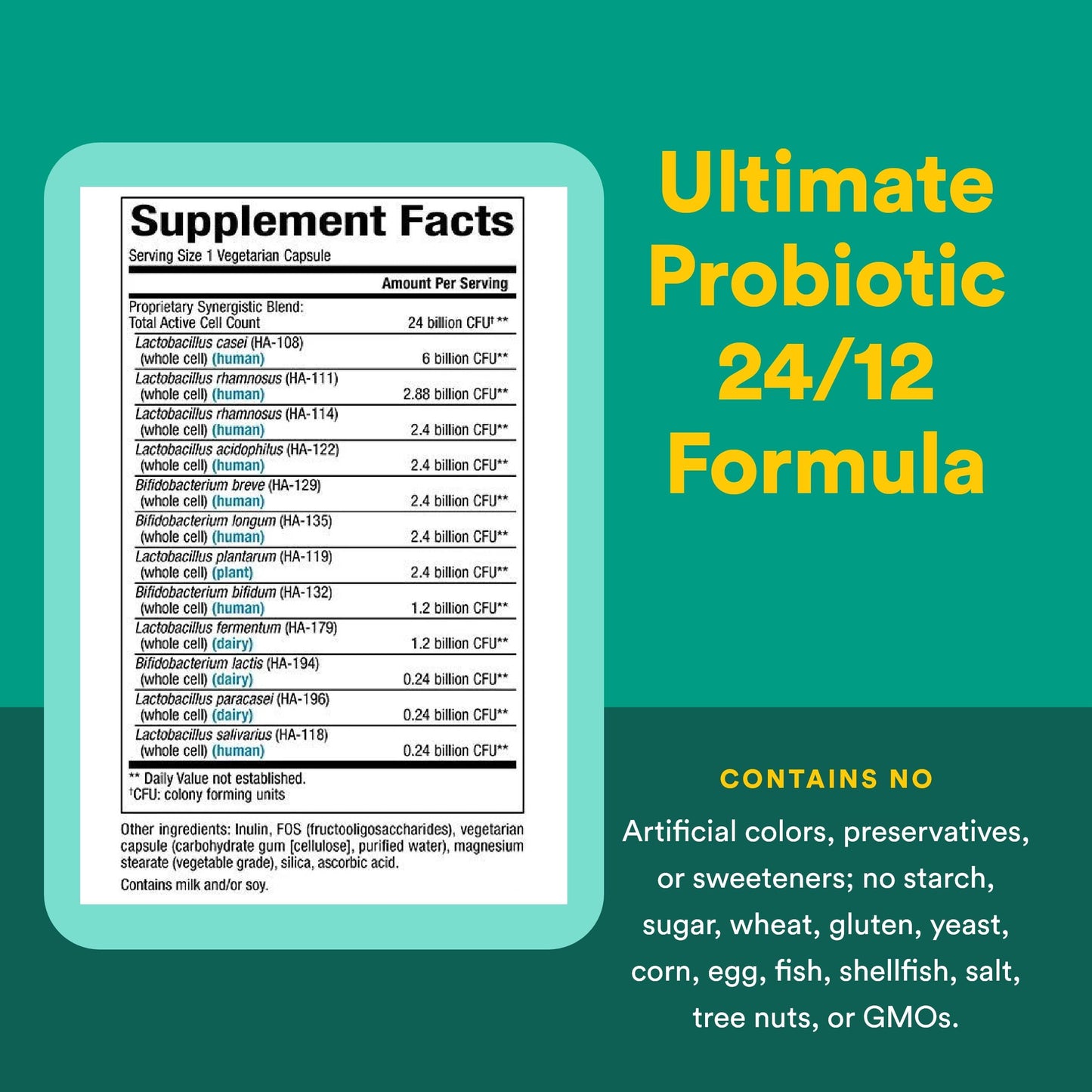 Natural Factors Ultimate Probiotic 24/12 Formula, 60 Capsules