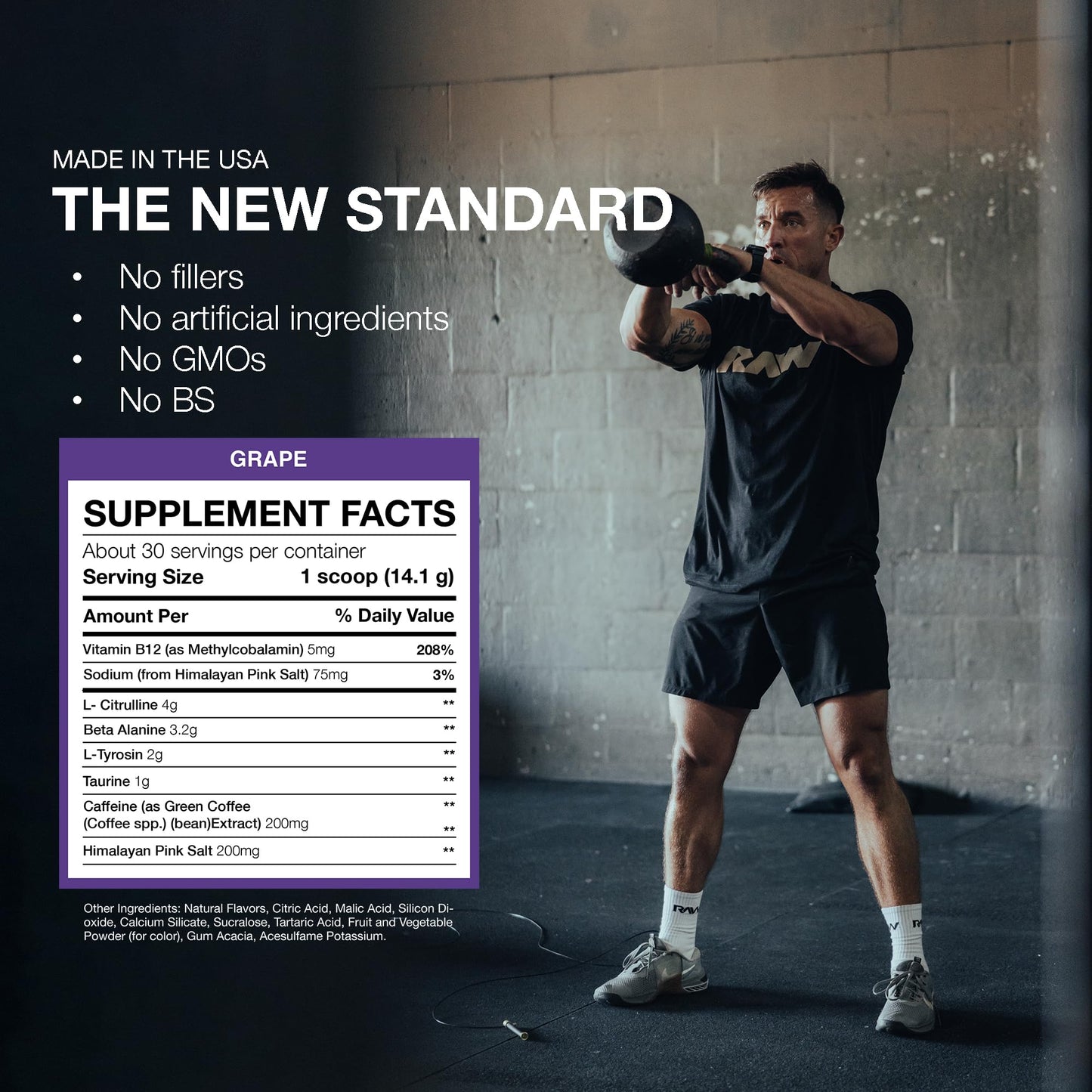 RAW Essential Pre-Workout Powder, 14.92 Ounce
