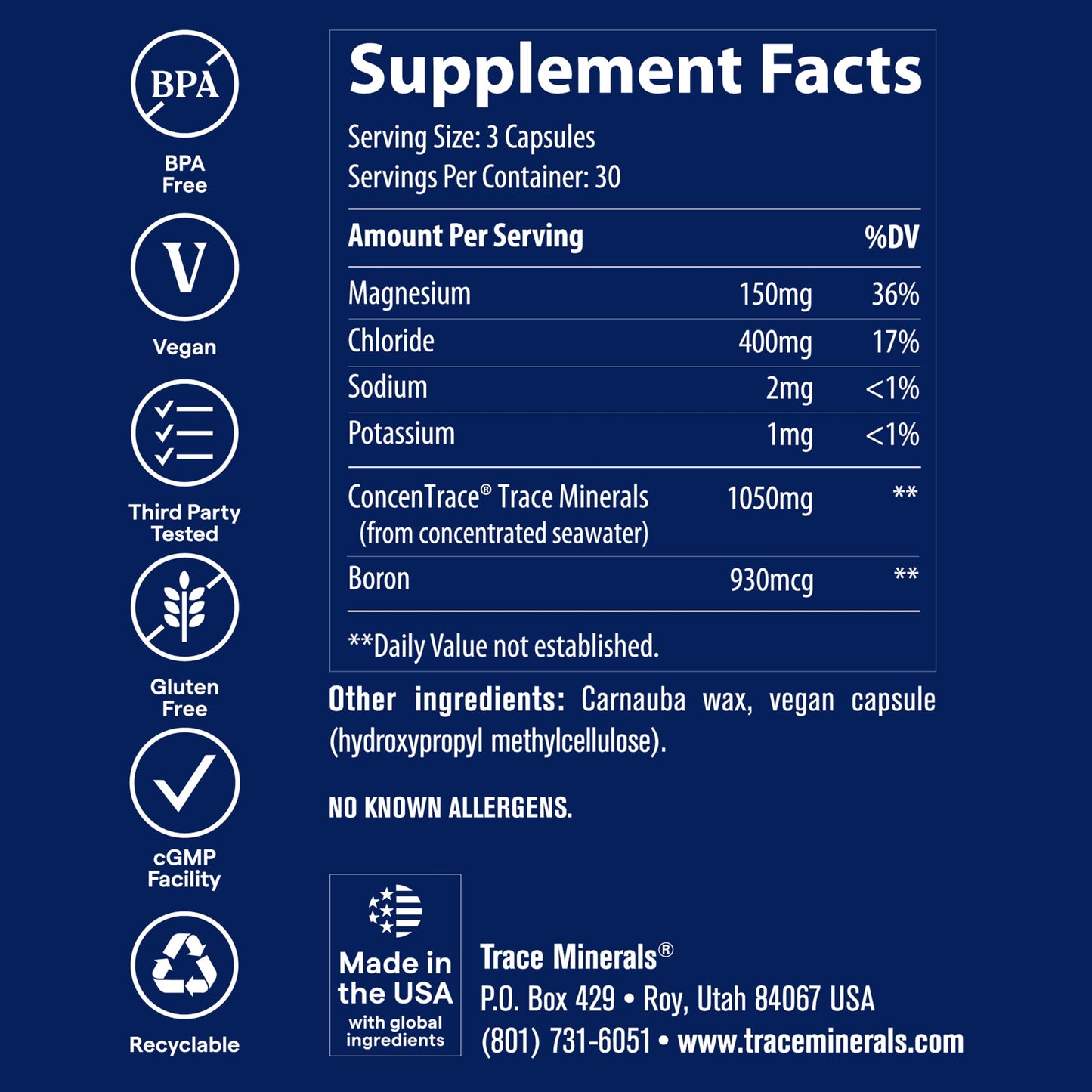 Trace Minerals ConcenTrace Trace Mineral Capsules 90 Count