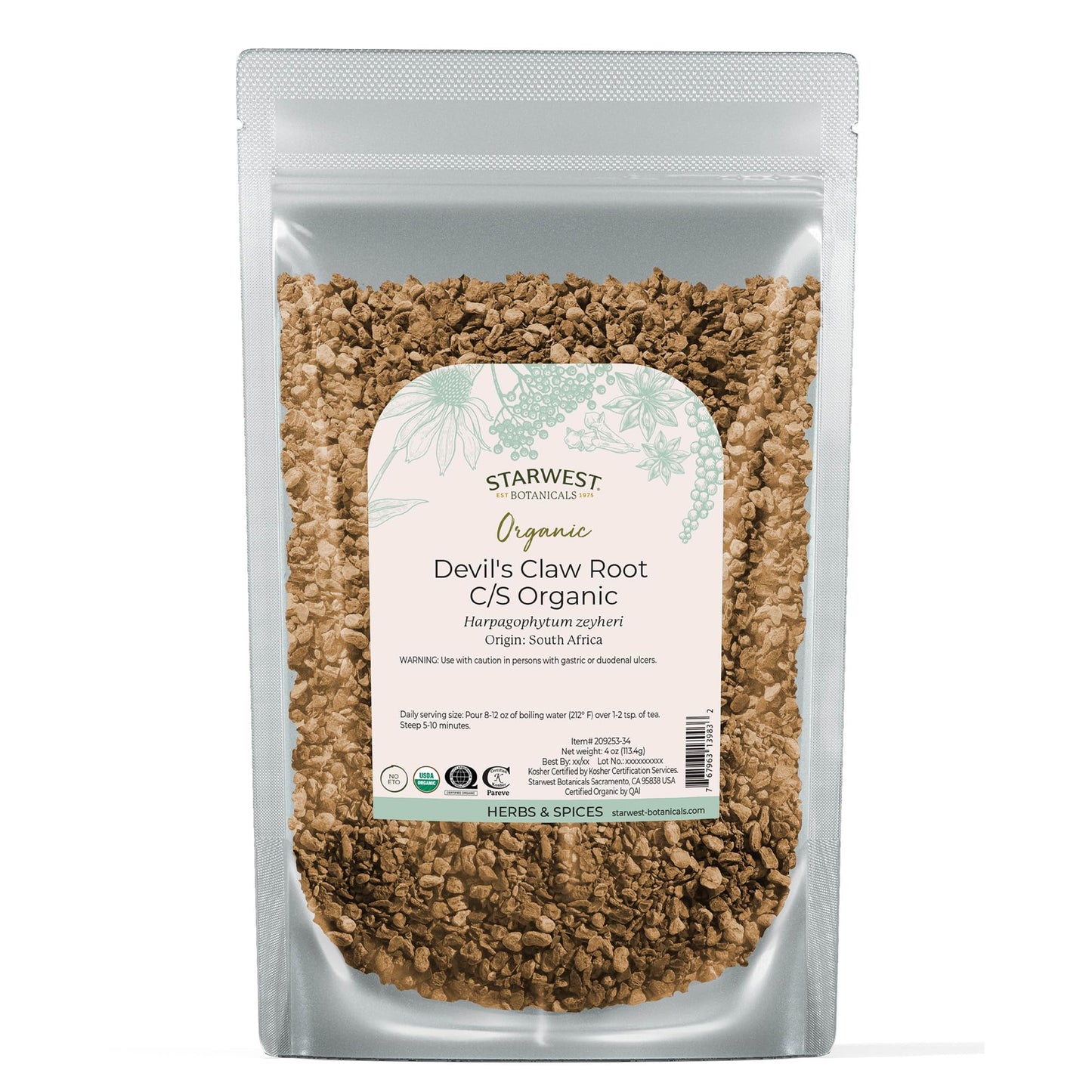 Starwest Botanicals Organic Devil's Claw Root Powder, 4 oz