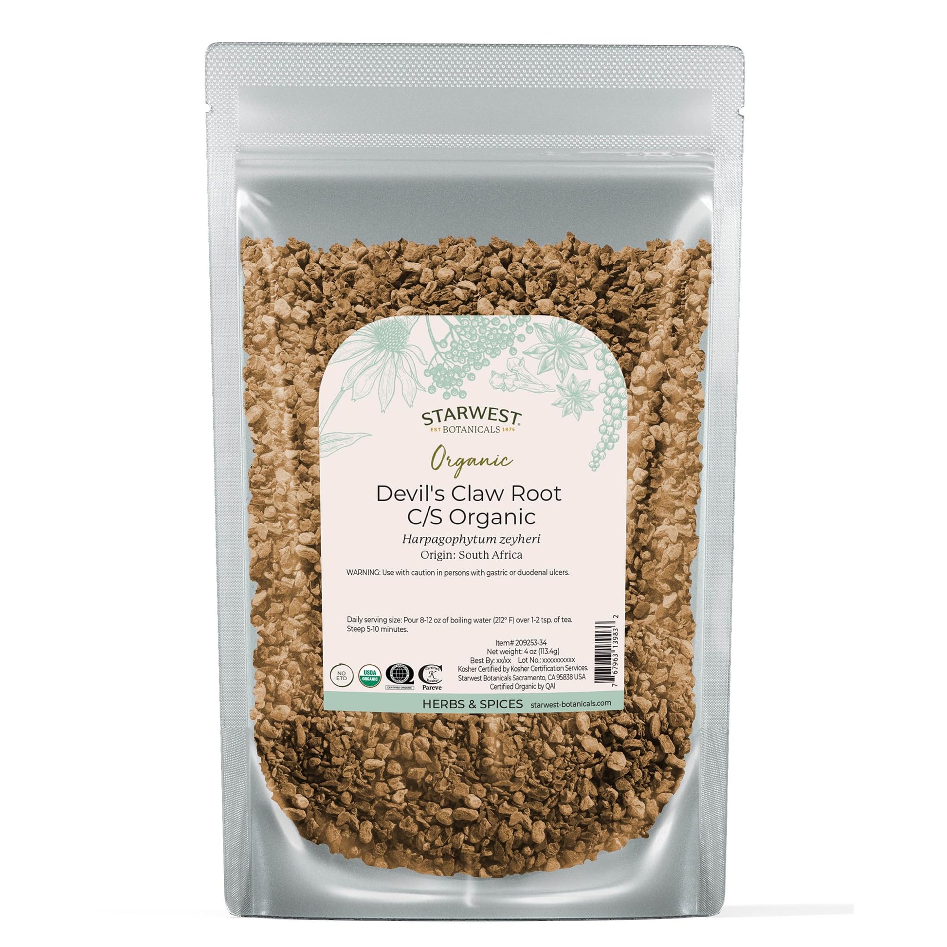 Starwest Botanicals Organic Devil's Claw Root Powder, 4 oz
