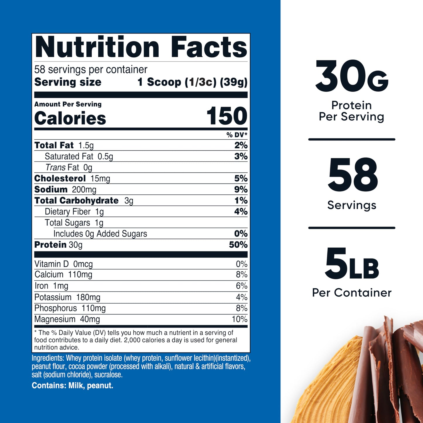 Nutricost Whey Protein Isolate Chocolate Peanut Butter Protein Powder, 80 Servings