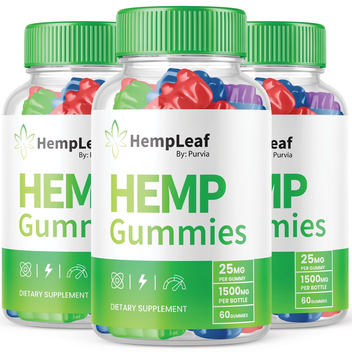 Purvia Hemp Leaf Gummies, 180 Count