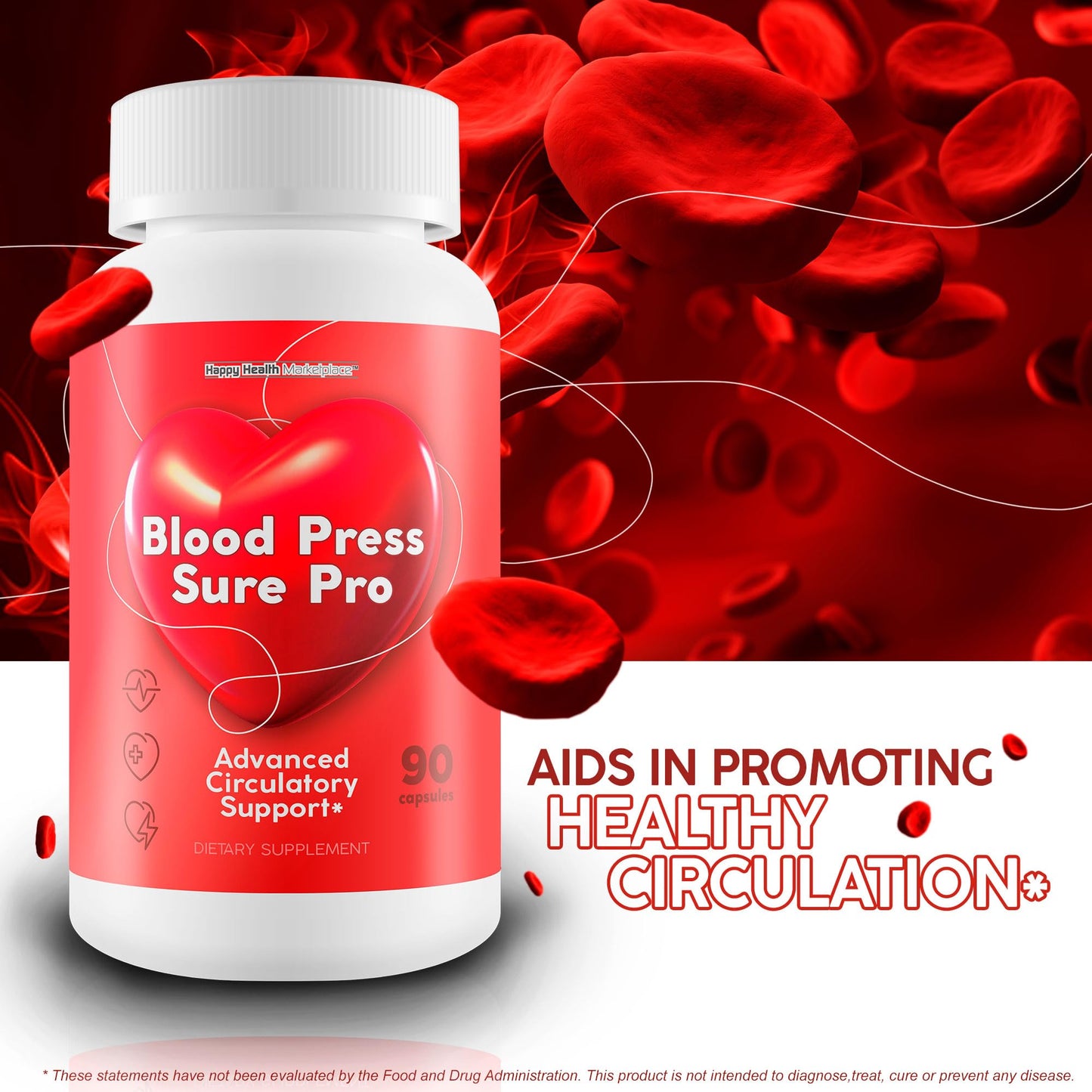 Happy Health Marketplace Blood Press Sure Pro With Magnesium 12 Capsules 90 Count